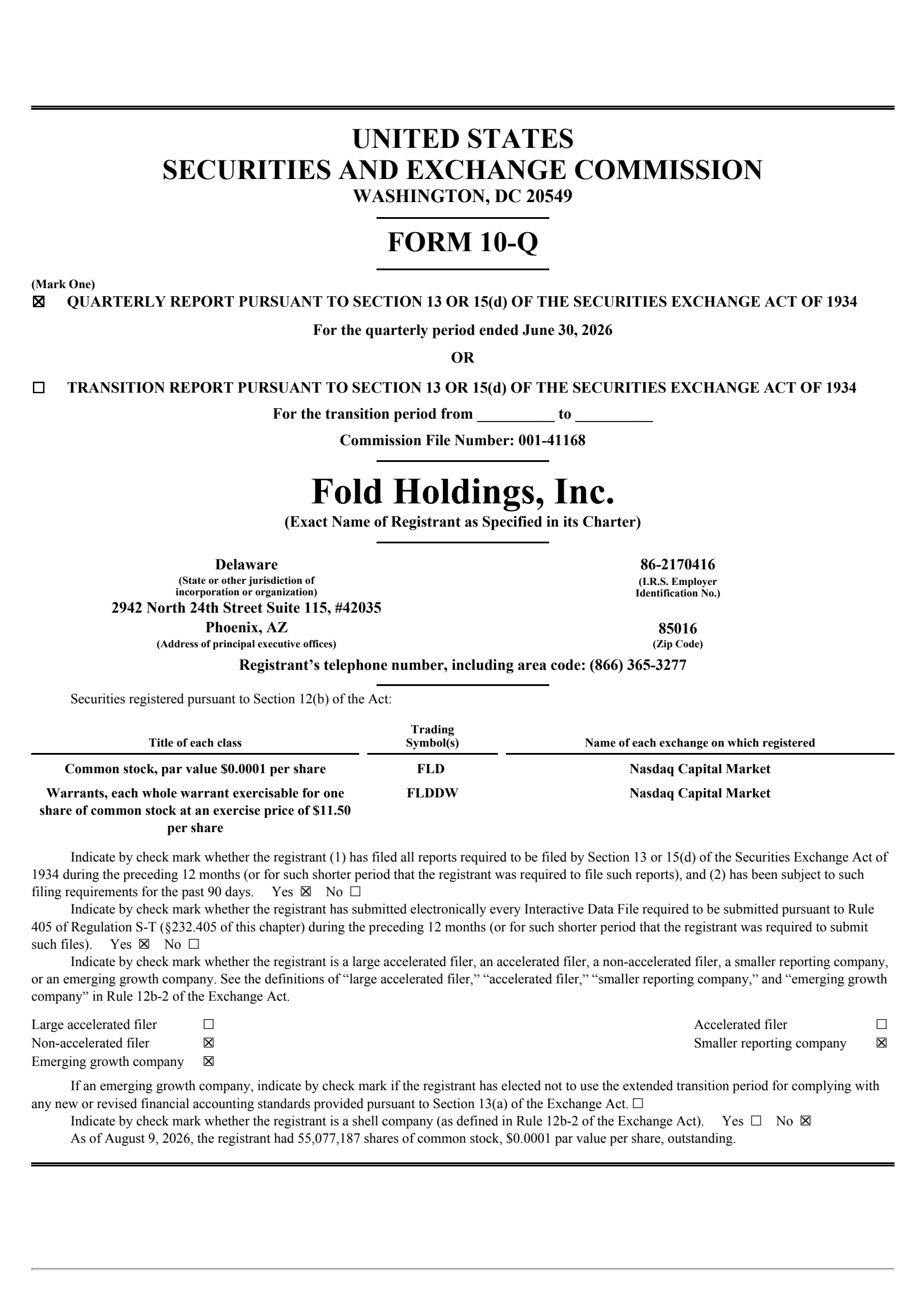 Fold's Q2 2026 Quarterly report