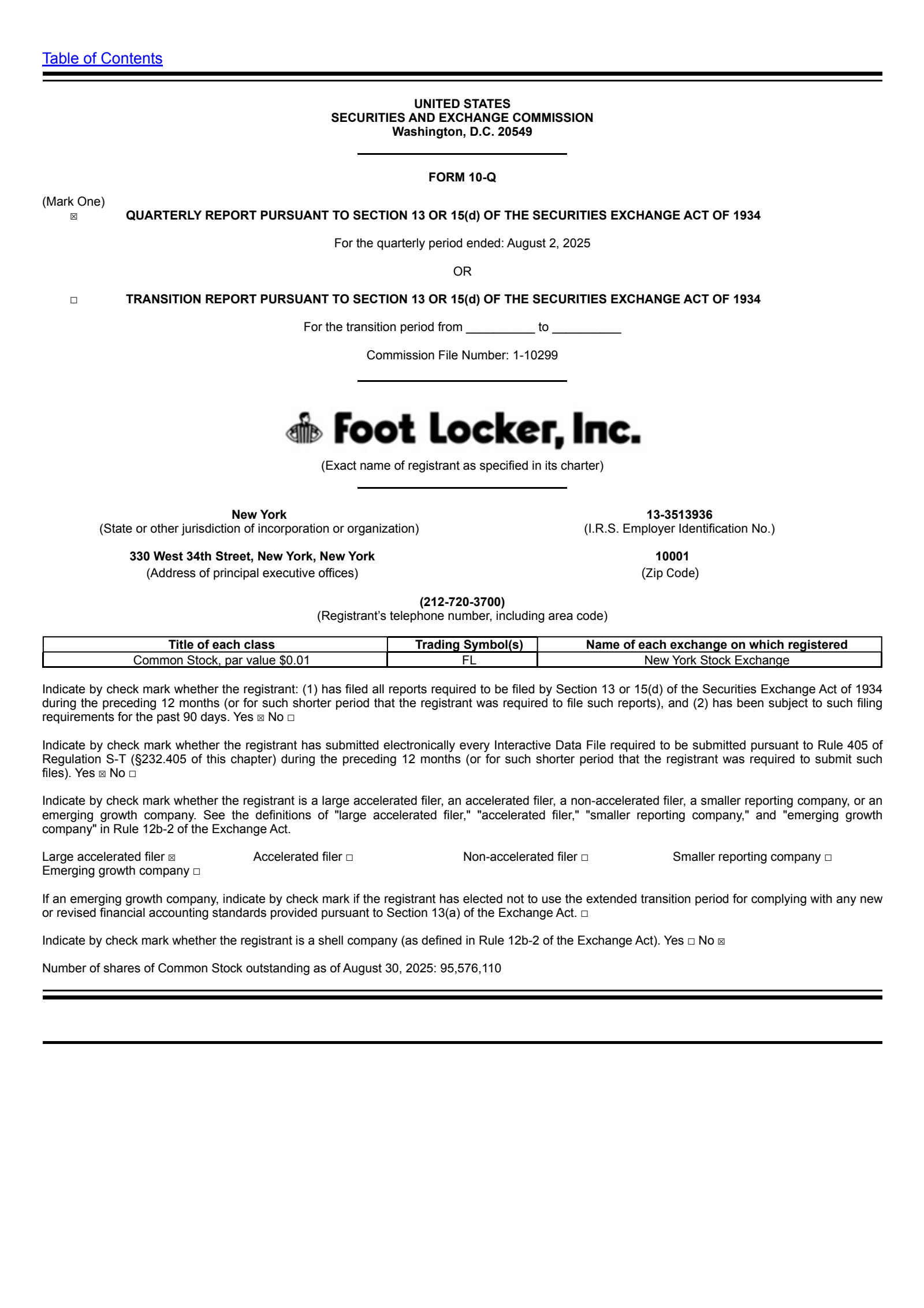 Foot Locker's Q2 2026 Quarterly report