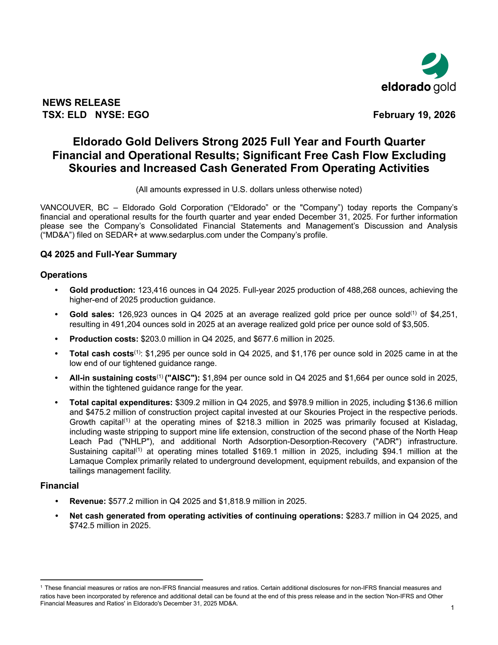 Foran Mining's Q4 2025 Press Release