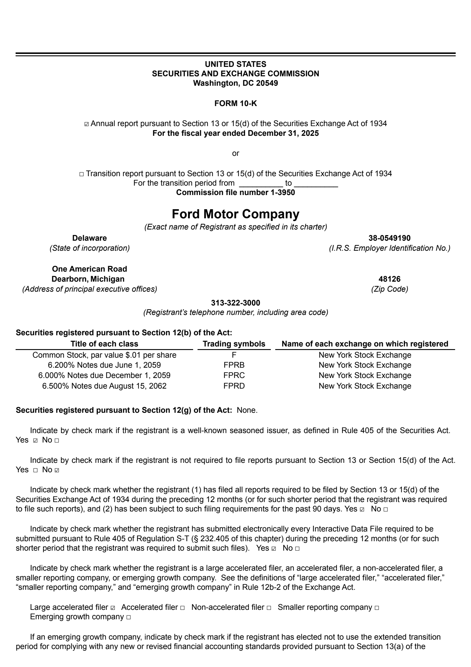 Ford Motor's Q4 2025 Annual report