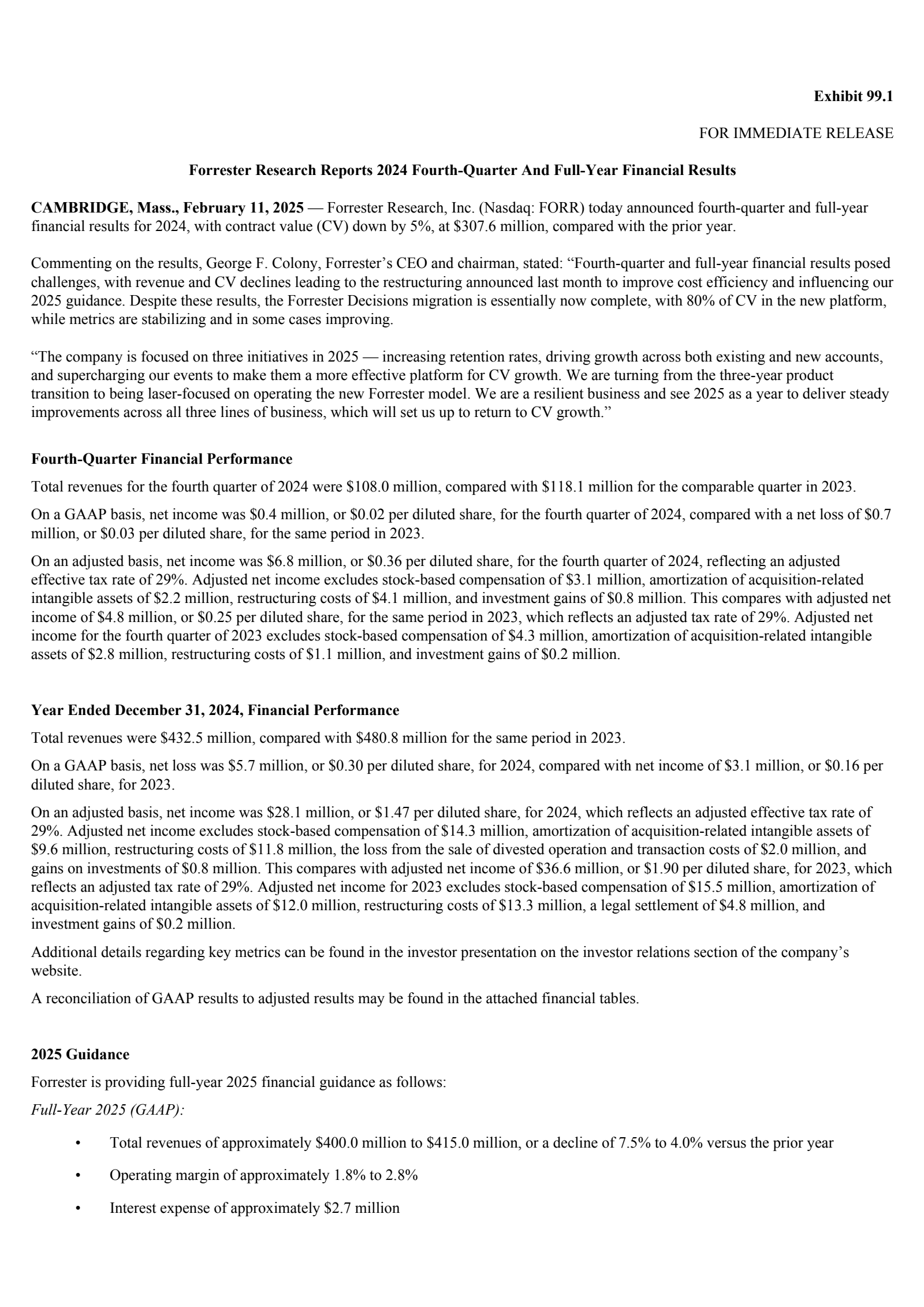 Forrester Research's Q4 2024 Press Release
