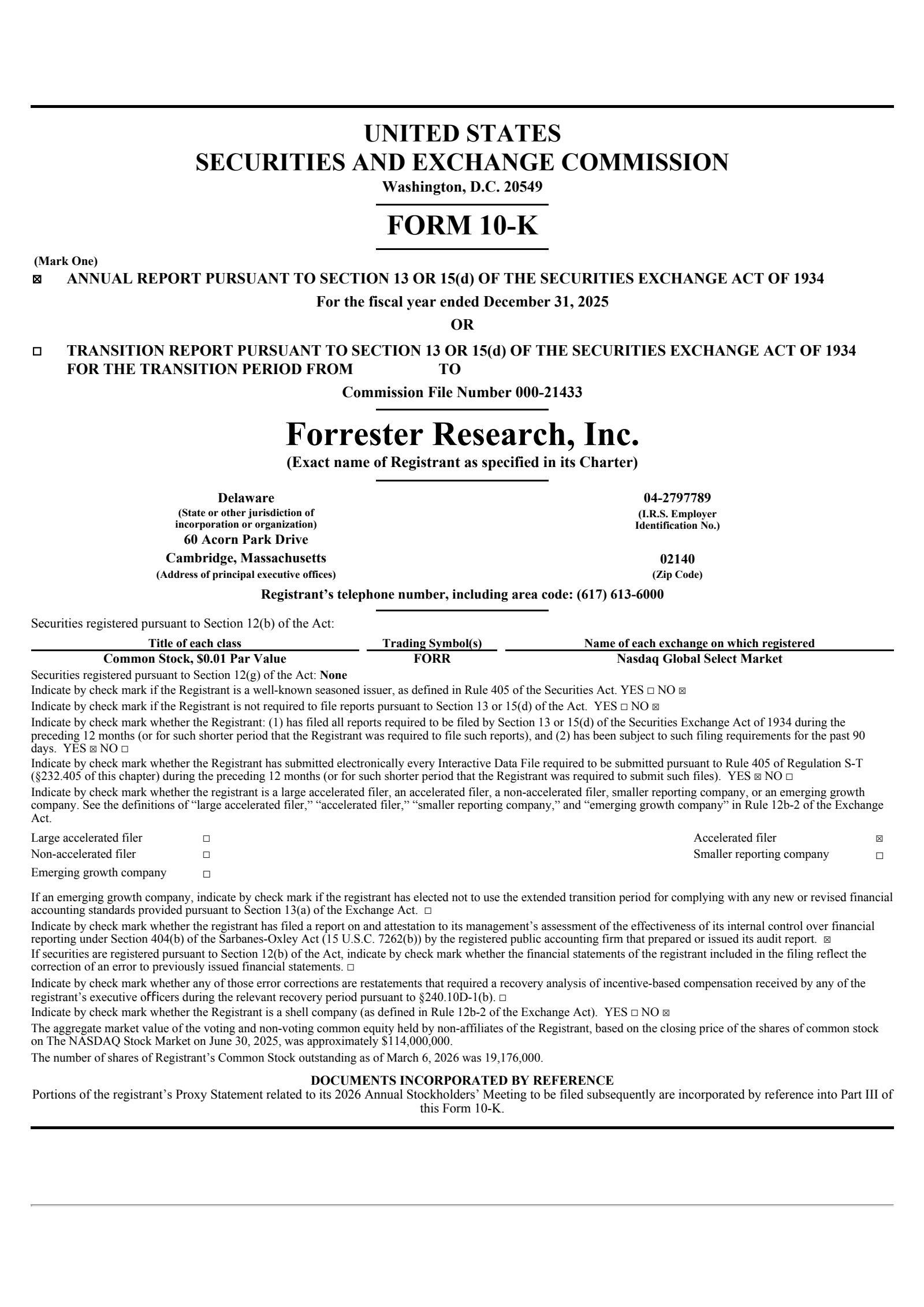 Forrester Research's Q4 2025 Annual report