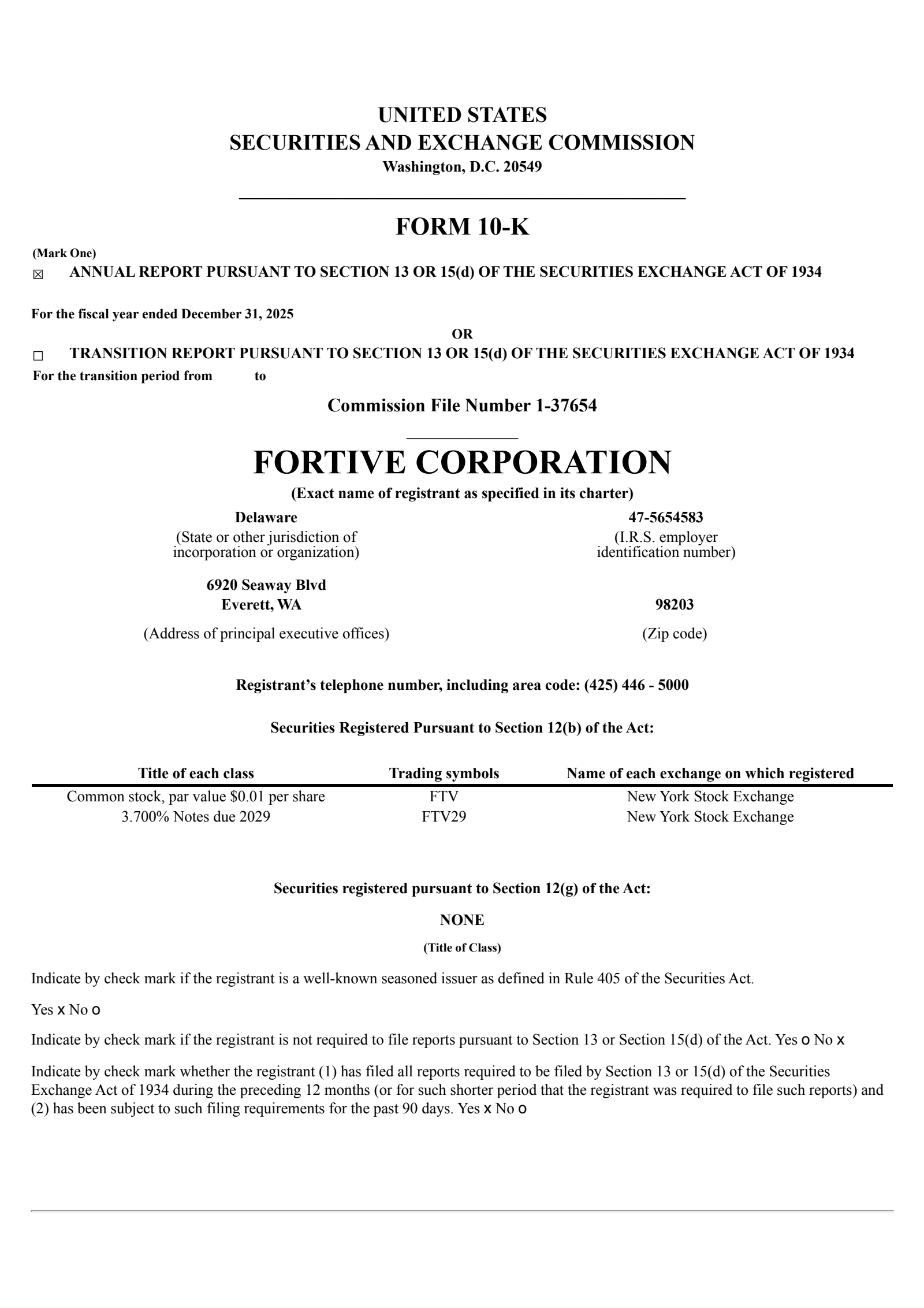Fortive's Q4 2025 Annual report