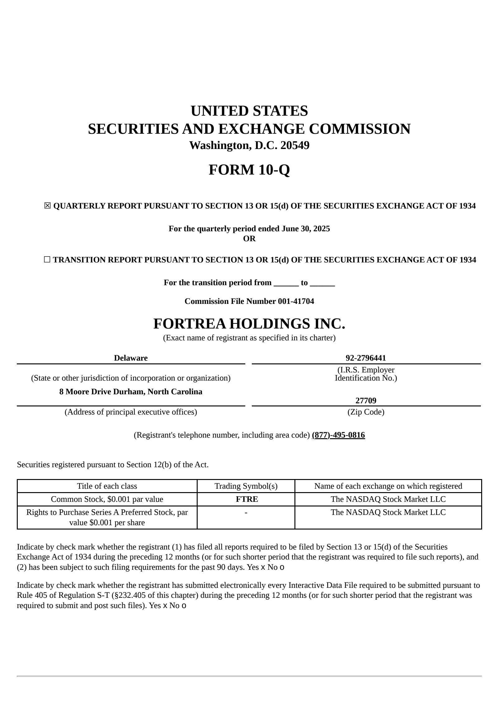 Fortrea's Q2 2025 Quarterly report