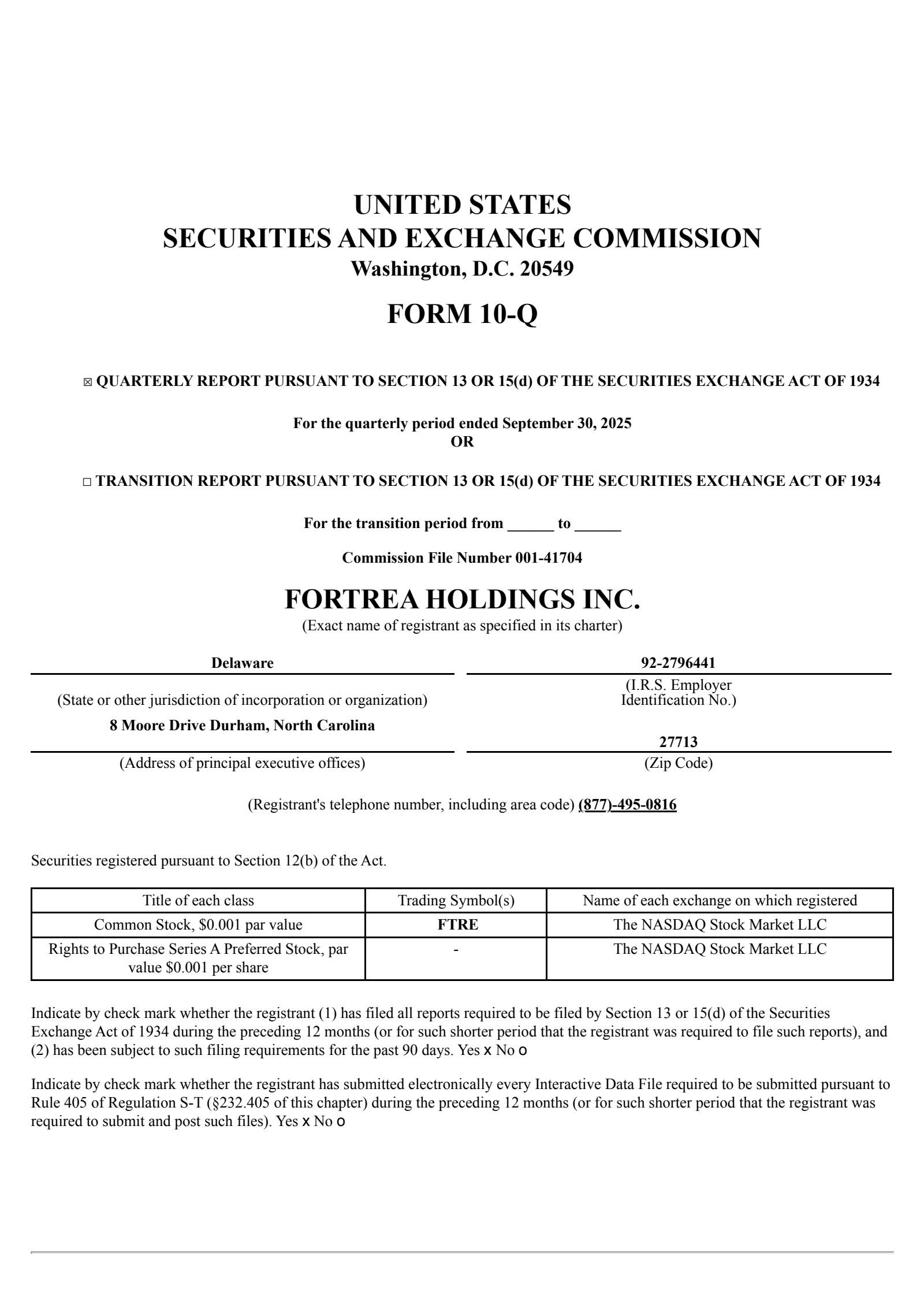 Fortrea's Q3 2025 Quarterly Report