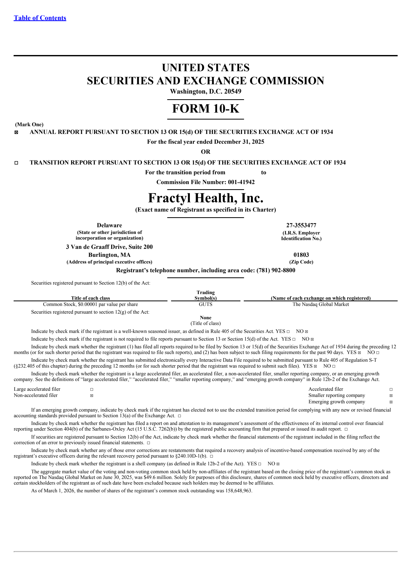 Fractyl Health's Q4 2025 Annual report