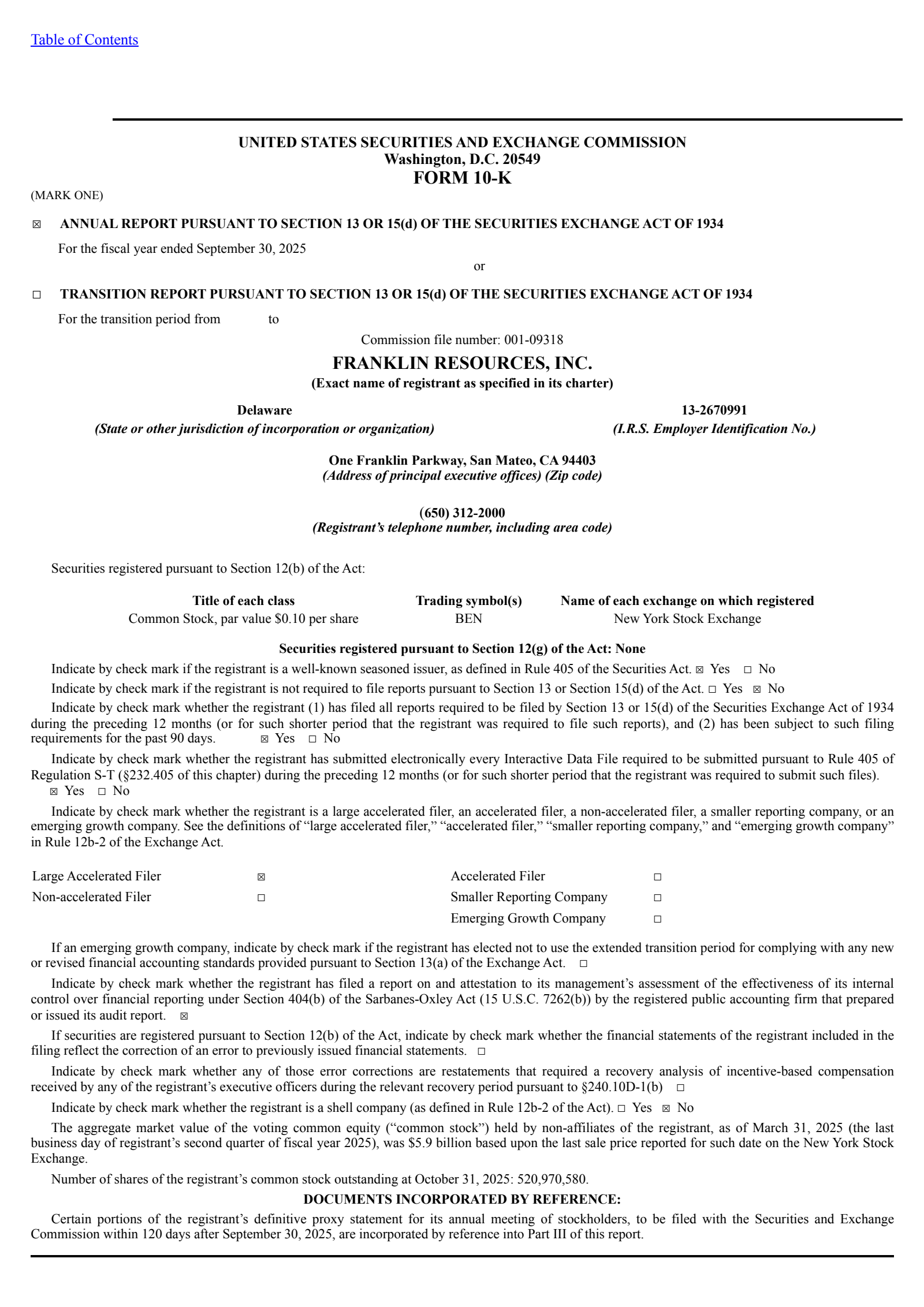 Franklin Resources' Q4 2025 Annual Report