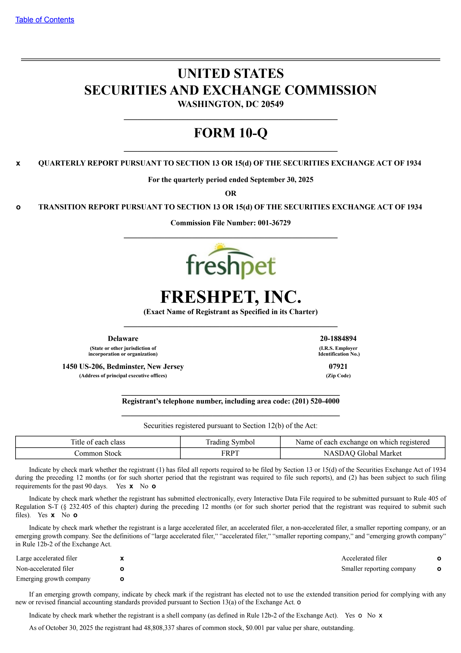 Freshpet's Q3 2025 Quarterly Report