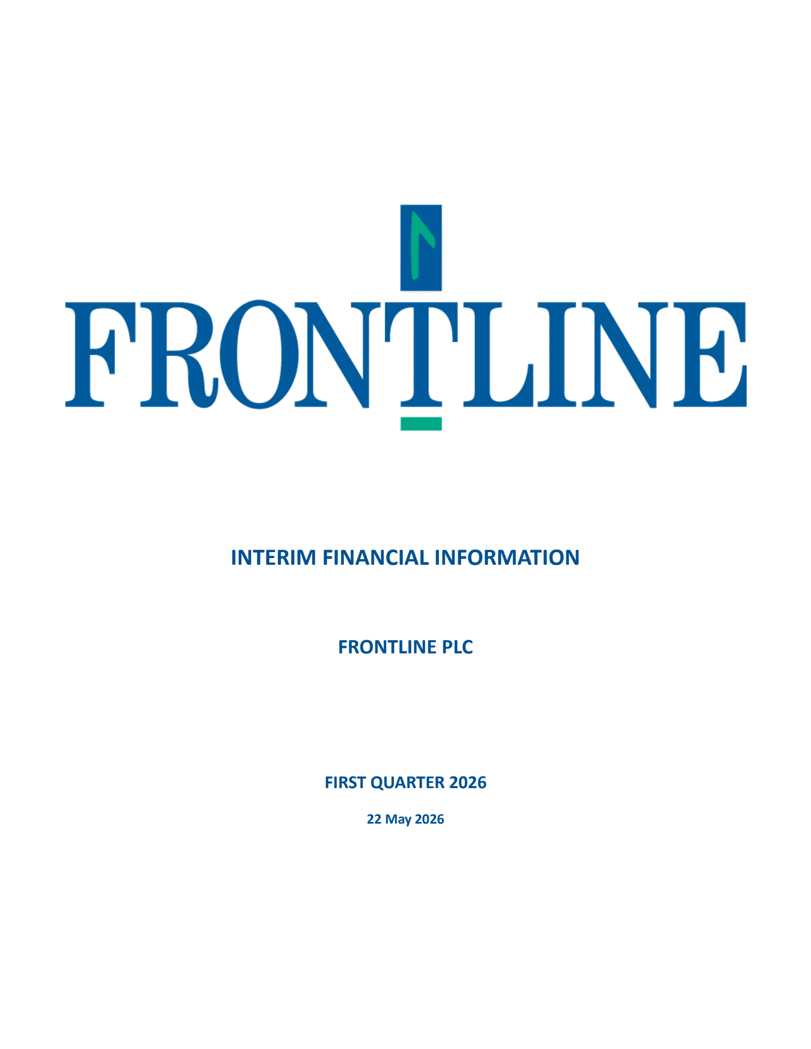 Frontline's Q1 2026 Interim report