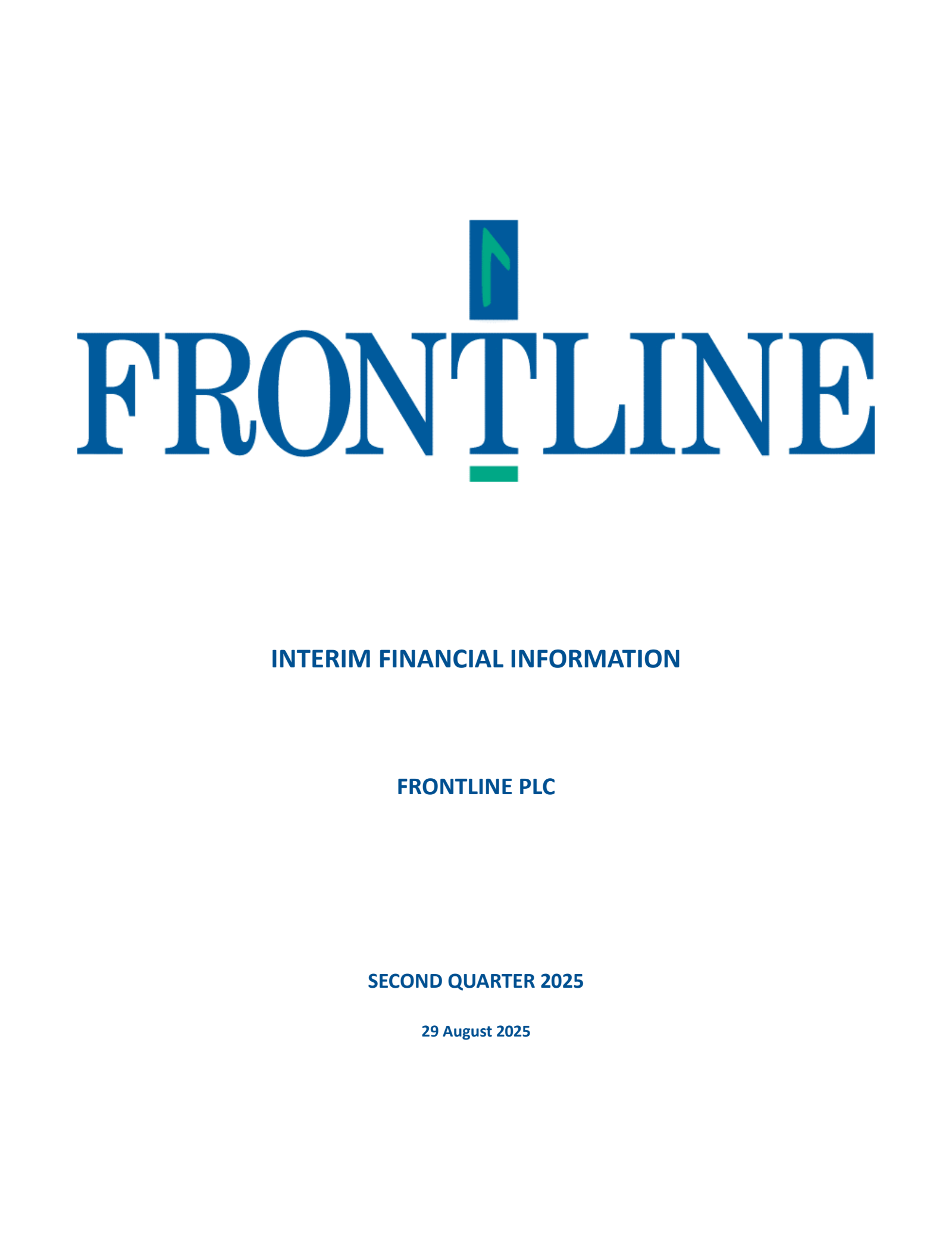Frontline's Q2 2025 Interim report