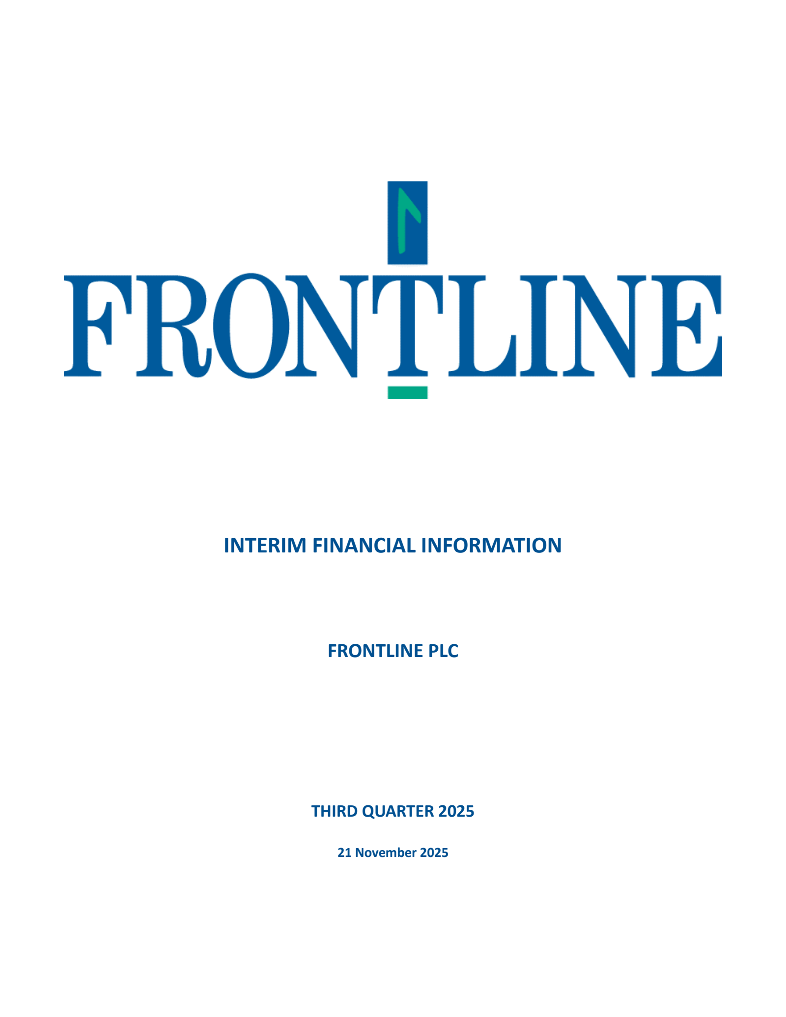 Frontline's Q3 2025 Interim Report