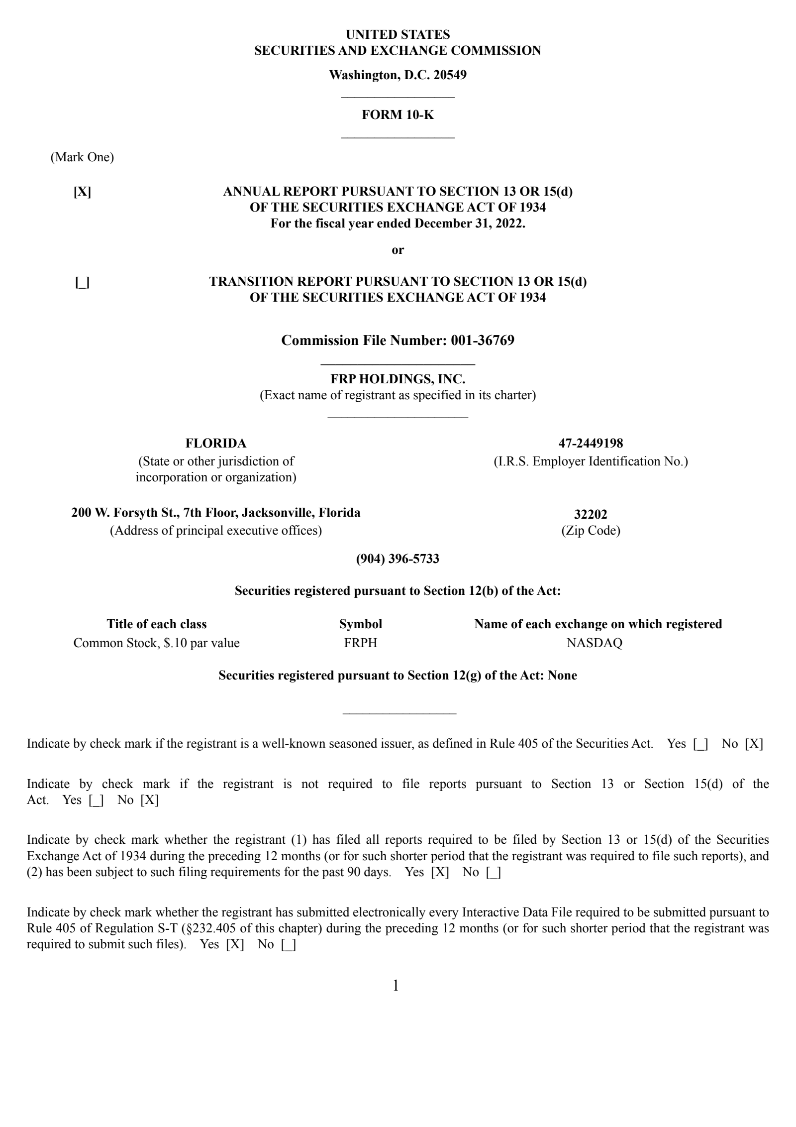 FRPH Q4 2022 Earnings Report on 3/7/2023
