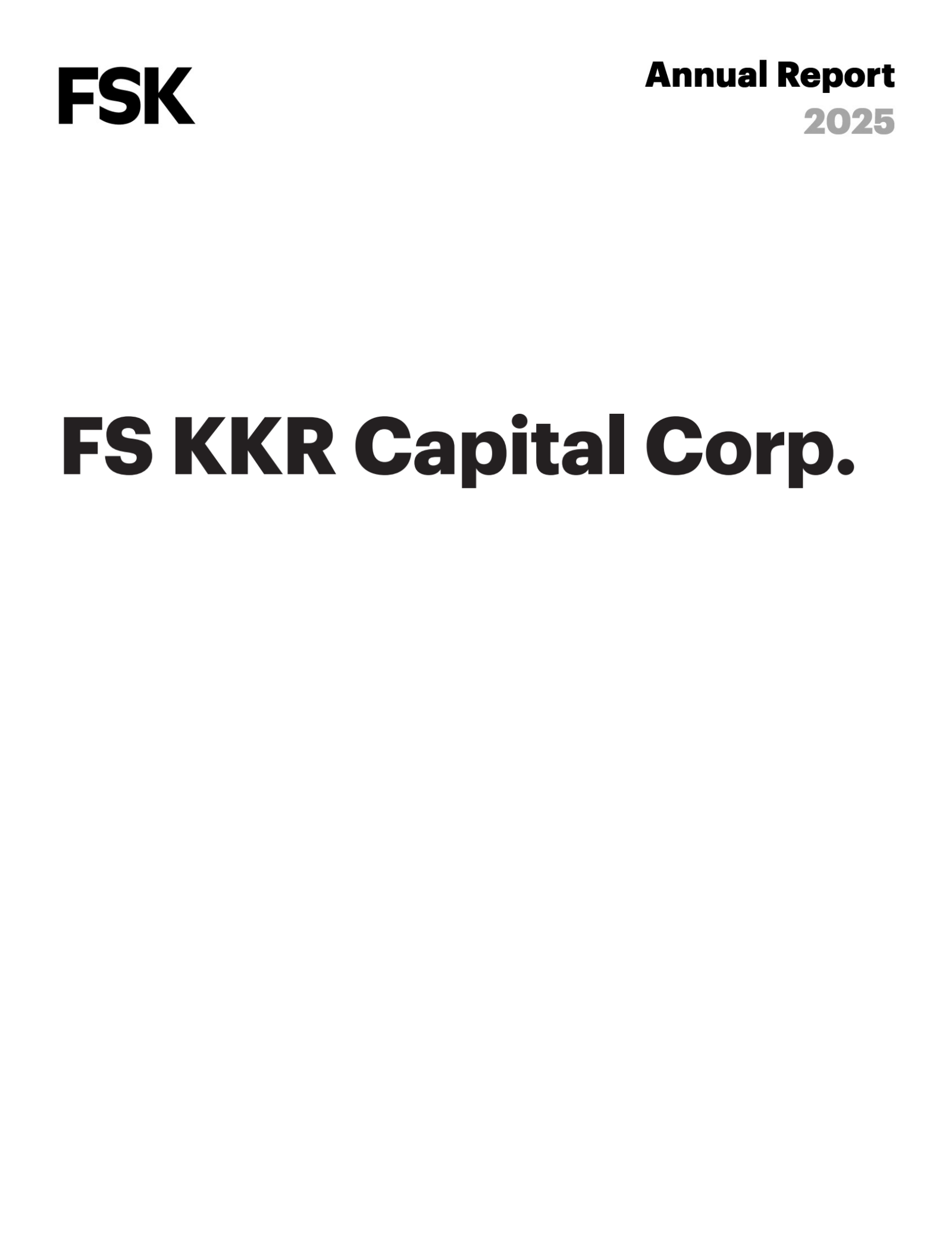 FS KKR Capital's Q4 2025 Annual report