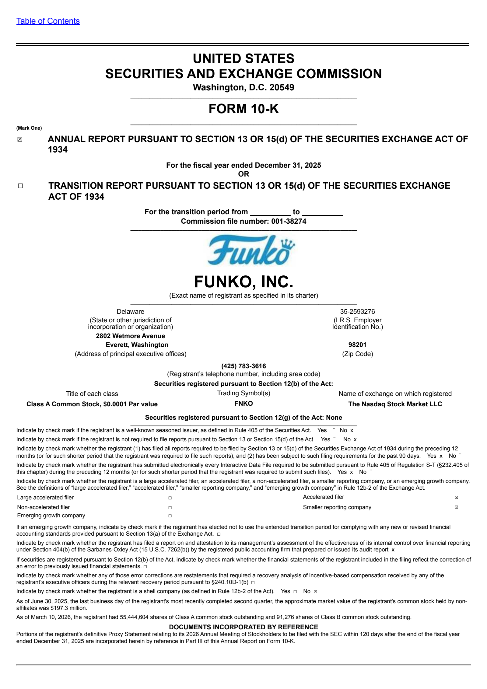 Funko's Q4 2025 Annual report