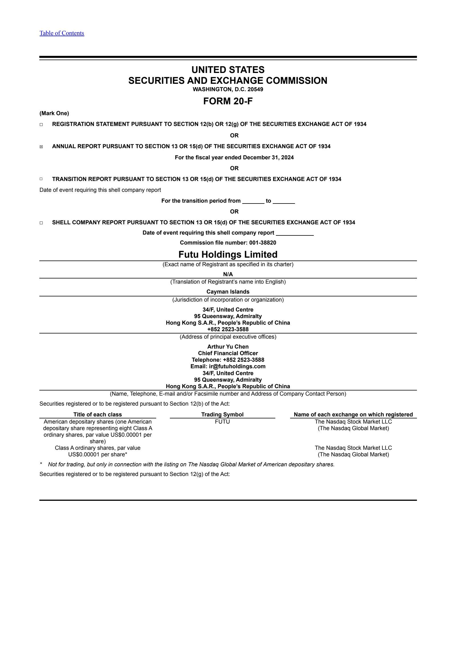 Futu's Q4 2024 Annual report