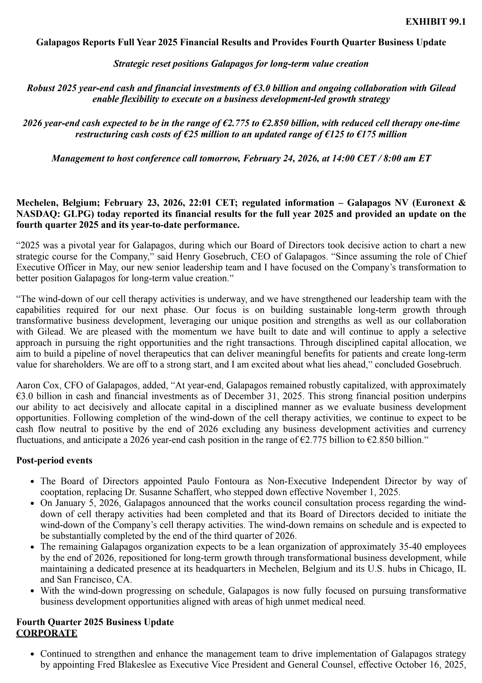 Lakefront Biotherapeutics American Depositary Shares' Q4 2025 Press Release