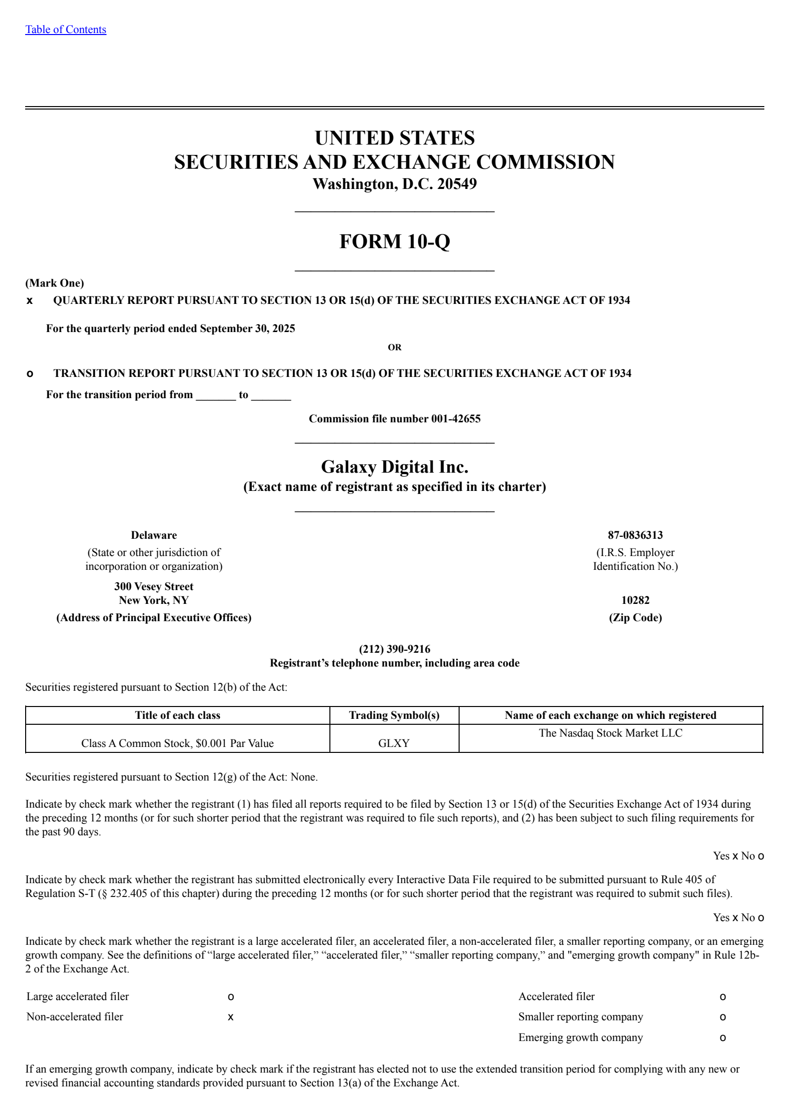 Galaxy Digital's Q3 2025 Quarterly Report