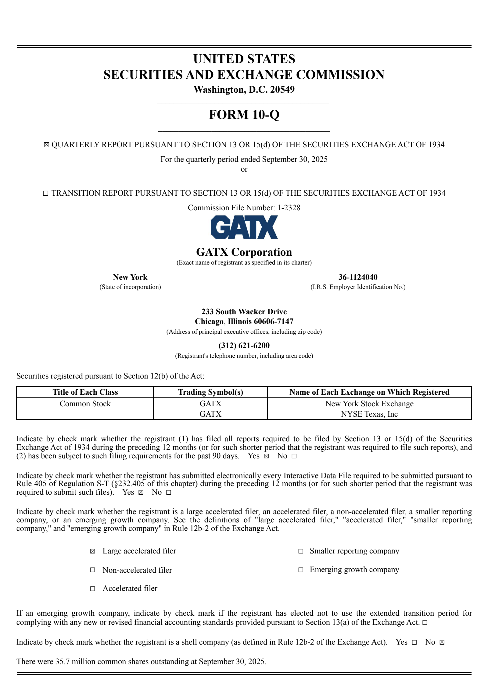 GATX's Q3 2025 Quarterly Report
