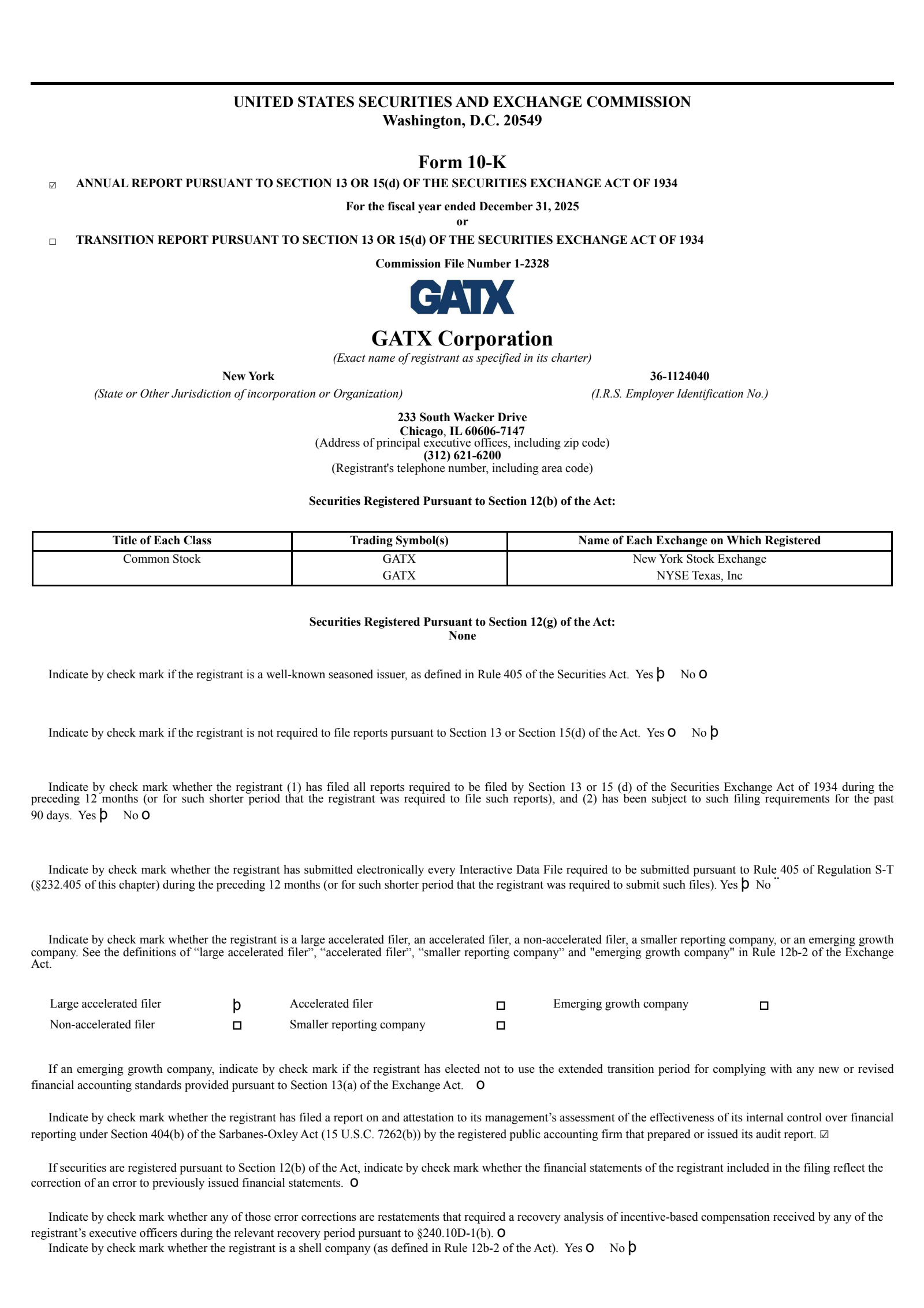 GATX's Q4 2025 Annual report