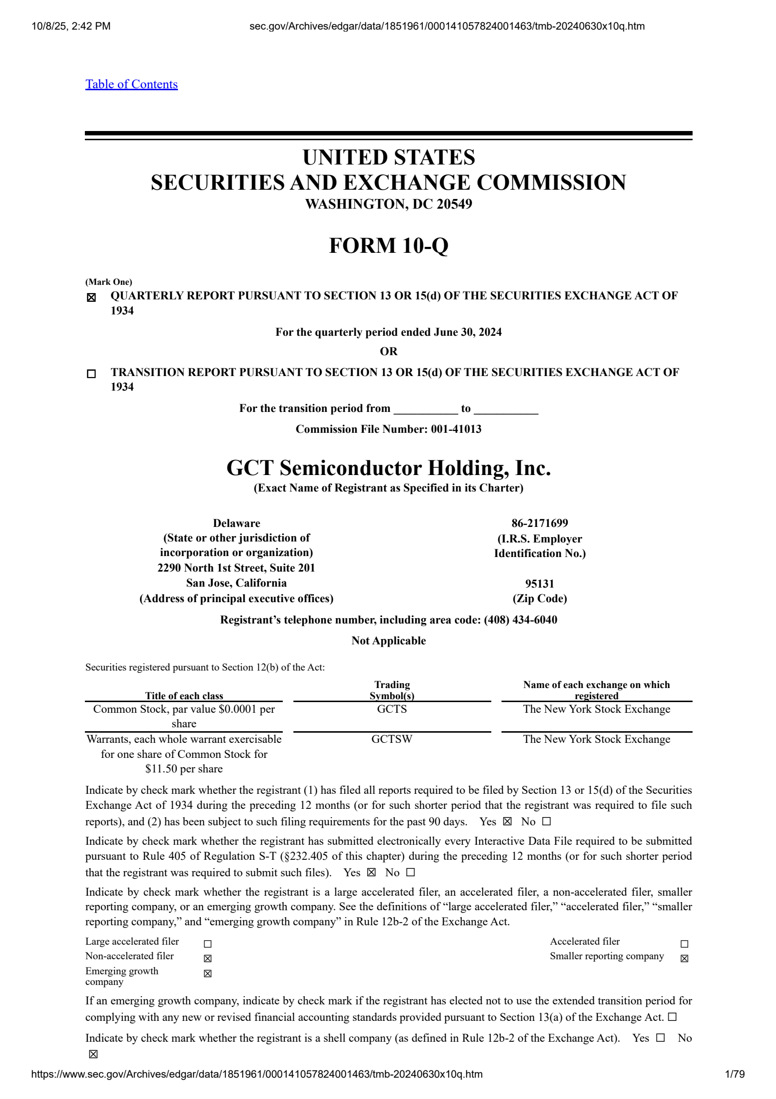 GCT Semiconductor's Q2 2024 Quarterly Report