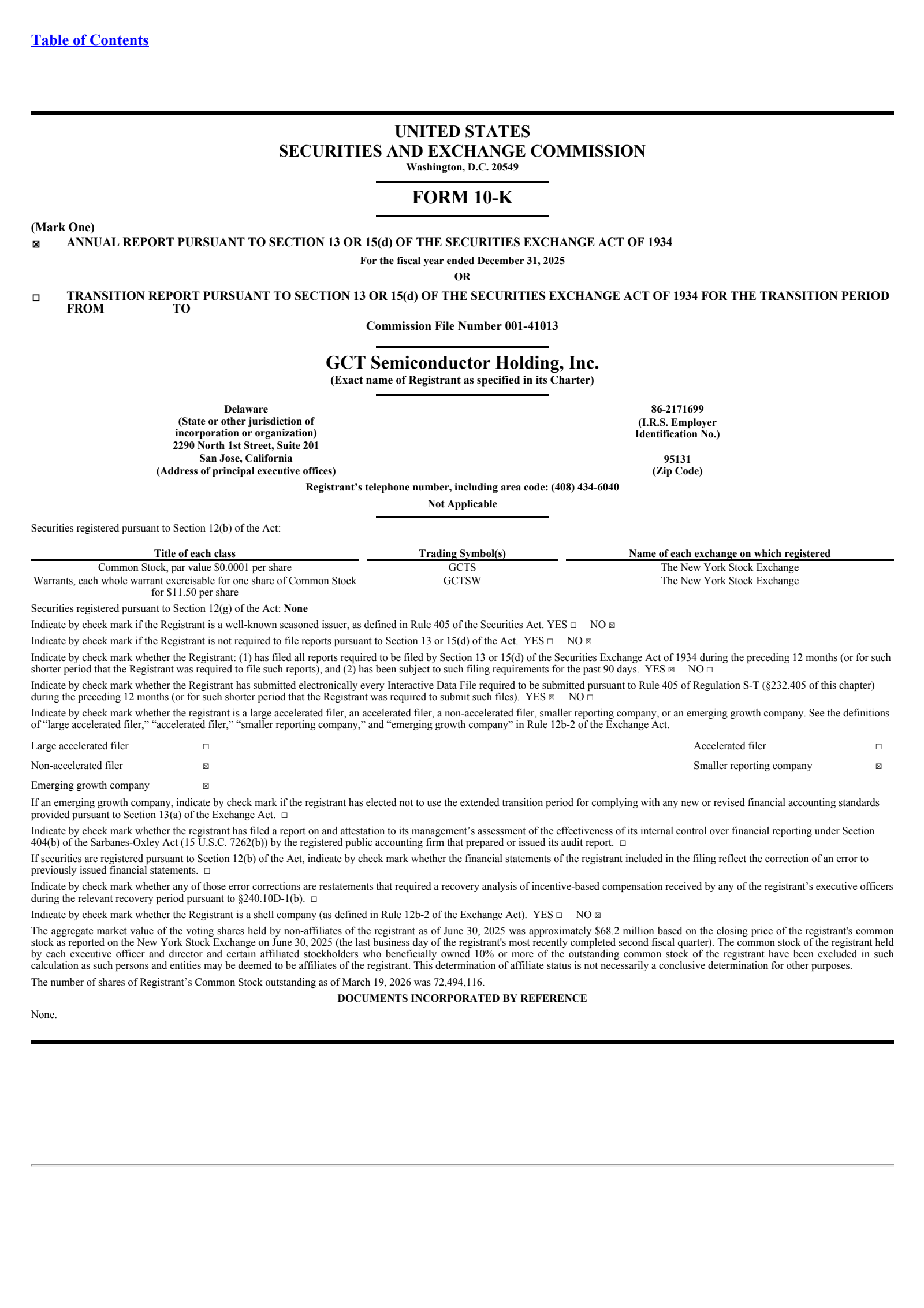 GCT Semiconductor's Q4 2025 Annual report