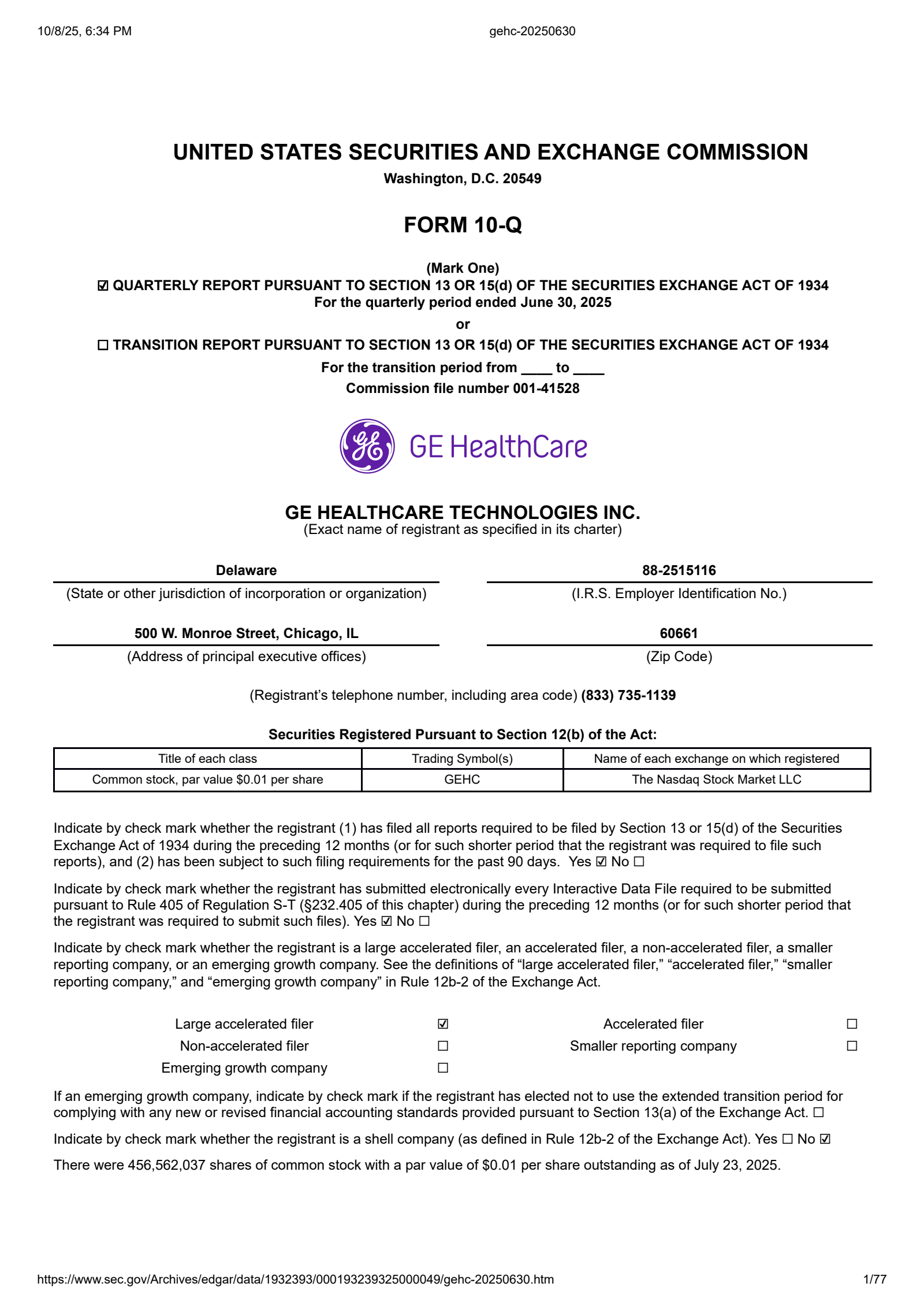GE HealthCare Technologies' Q2 2025 Quarterly Report