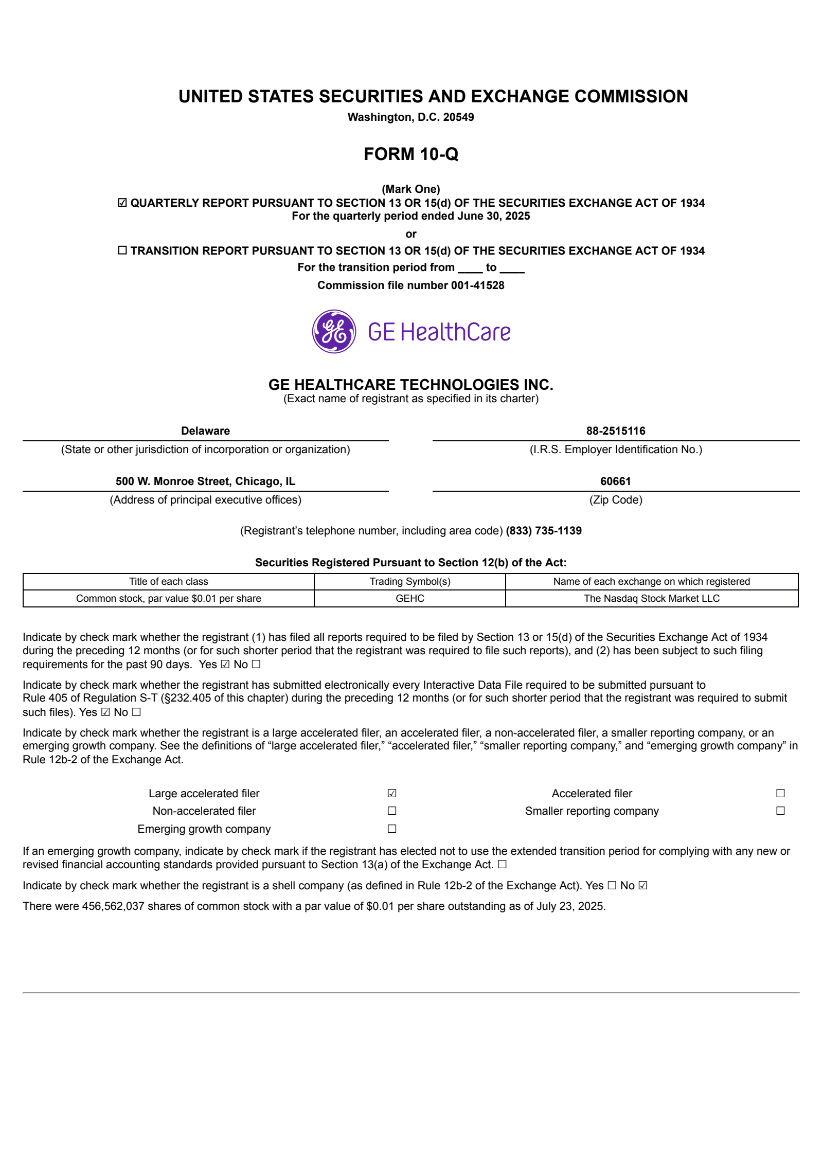 GE HealthCare Technologies' Q2 2025 Quarterly Report