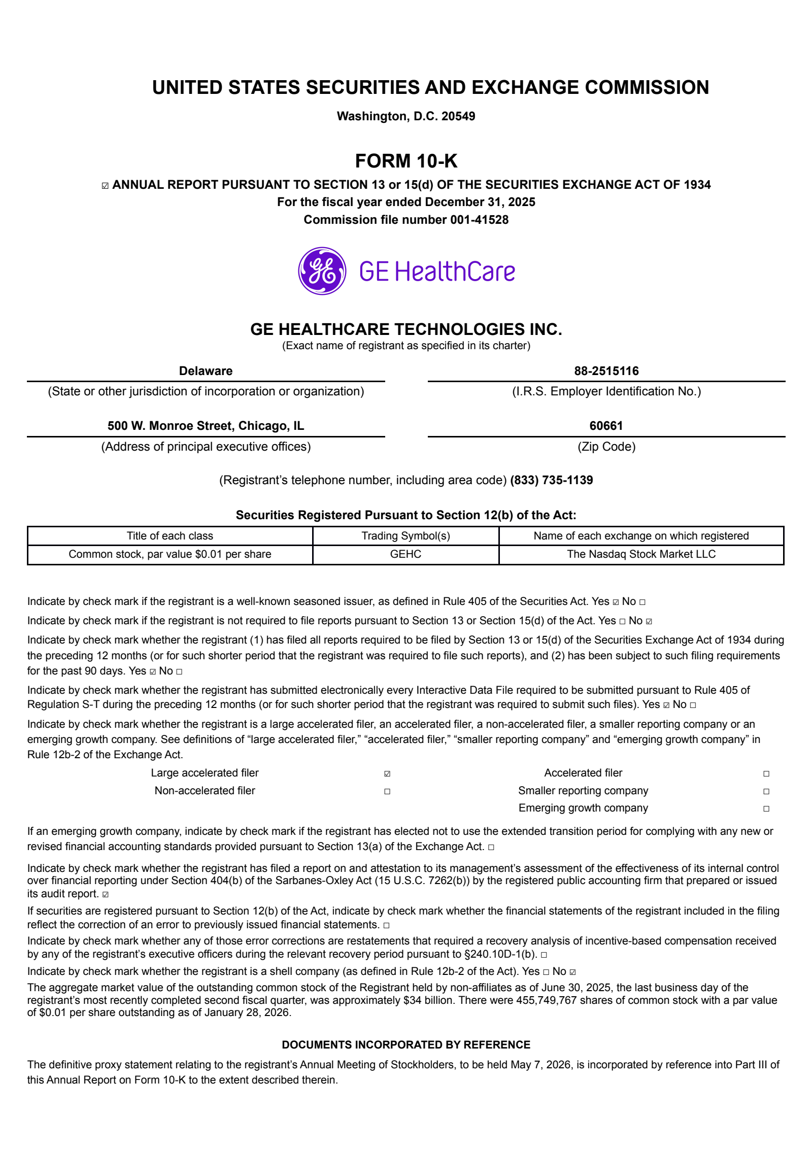 GE HealthCare Technologies' Q4 2025 Annual report