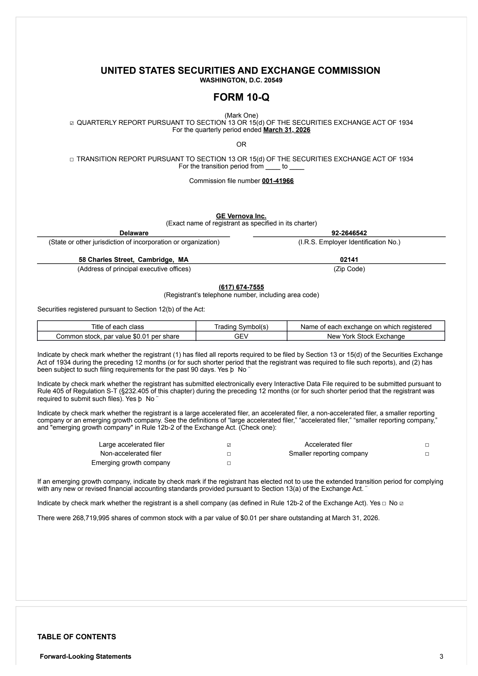 GEV Q1 2026 Earnings Report on 4/22/2026