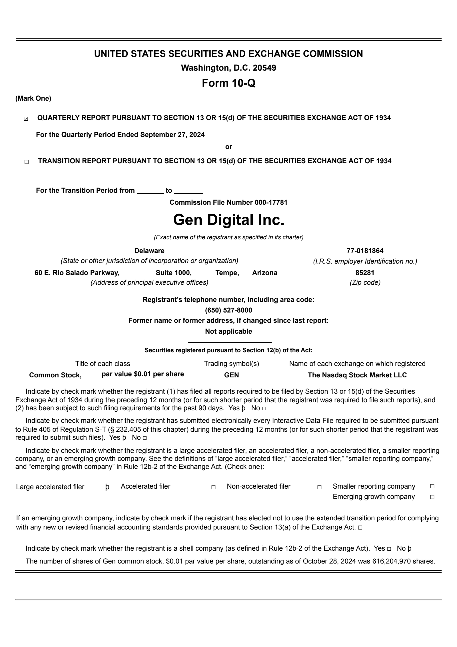 Gen Digital's Q2 2025 Quarterly report