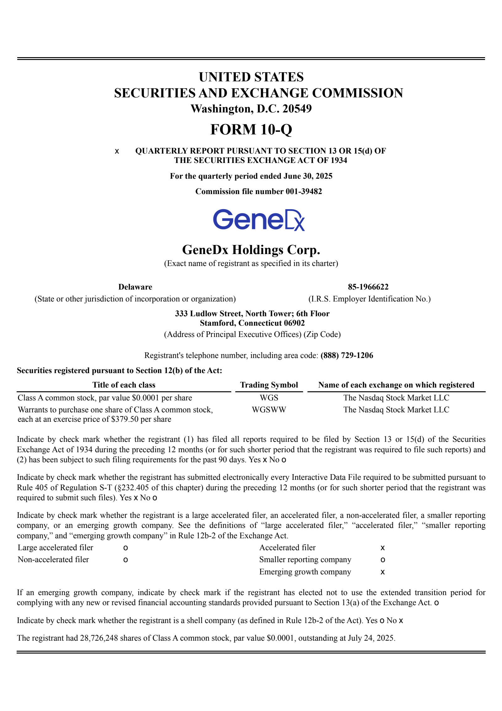 GeneDx's Q2 2025 Quarterly report