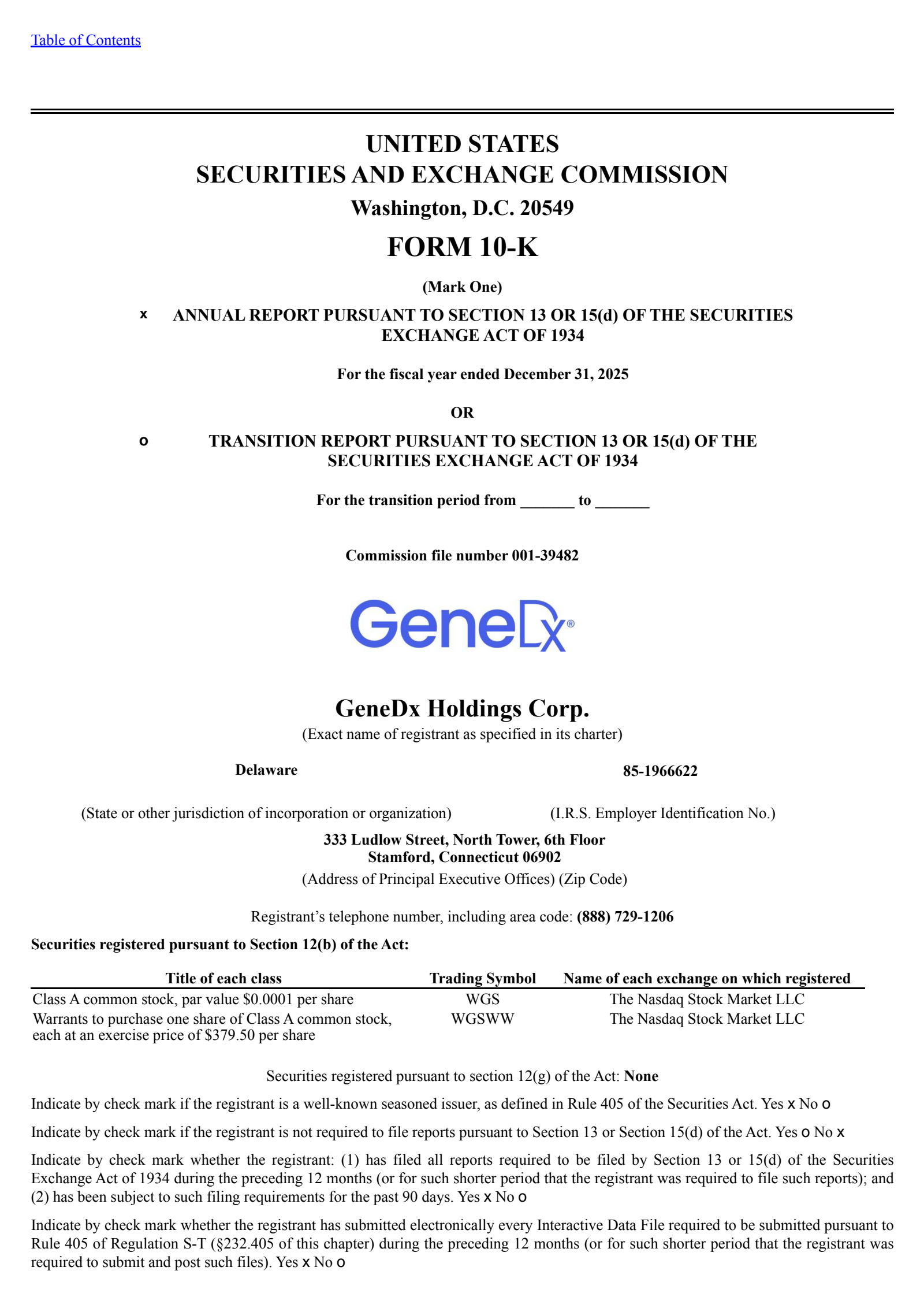 GeneDx's Q4 2025 Annual report
