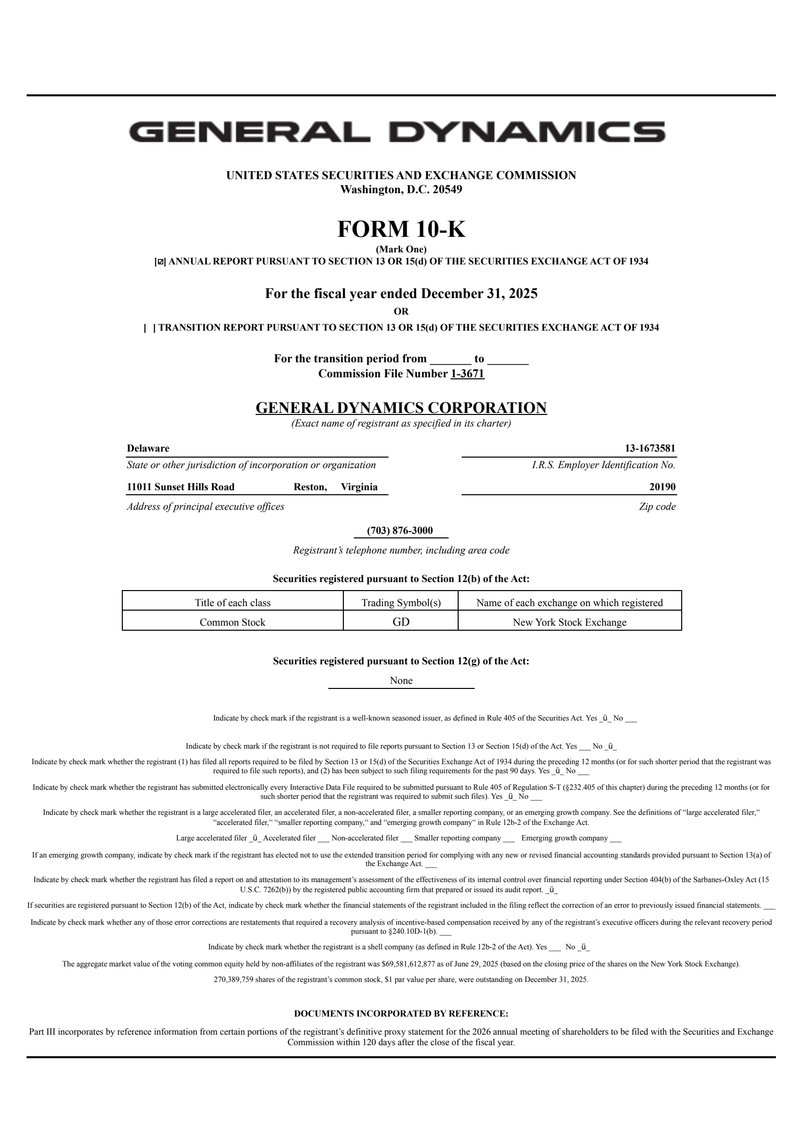 General Dynamics' Q4 2025 Annual report