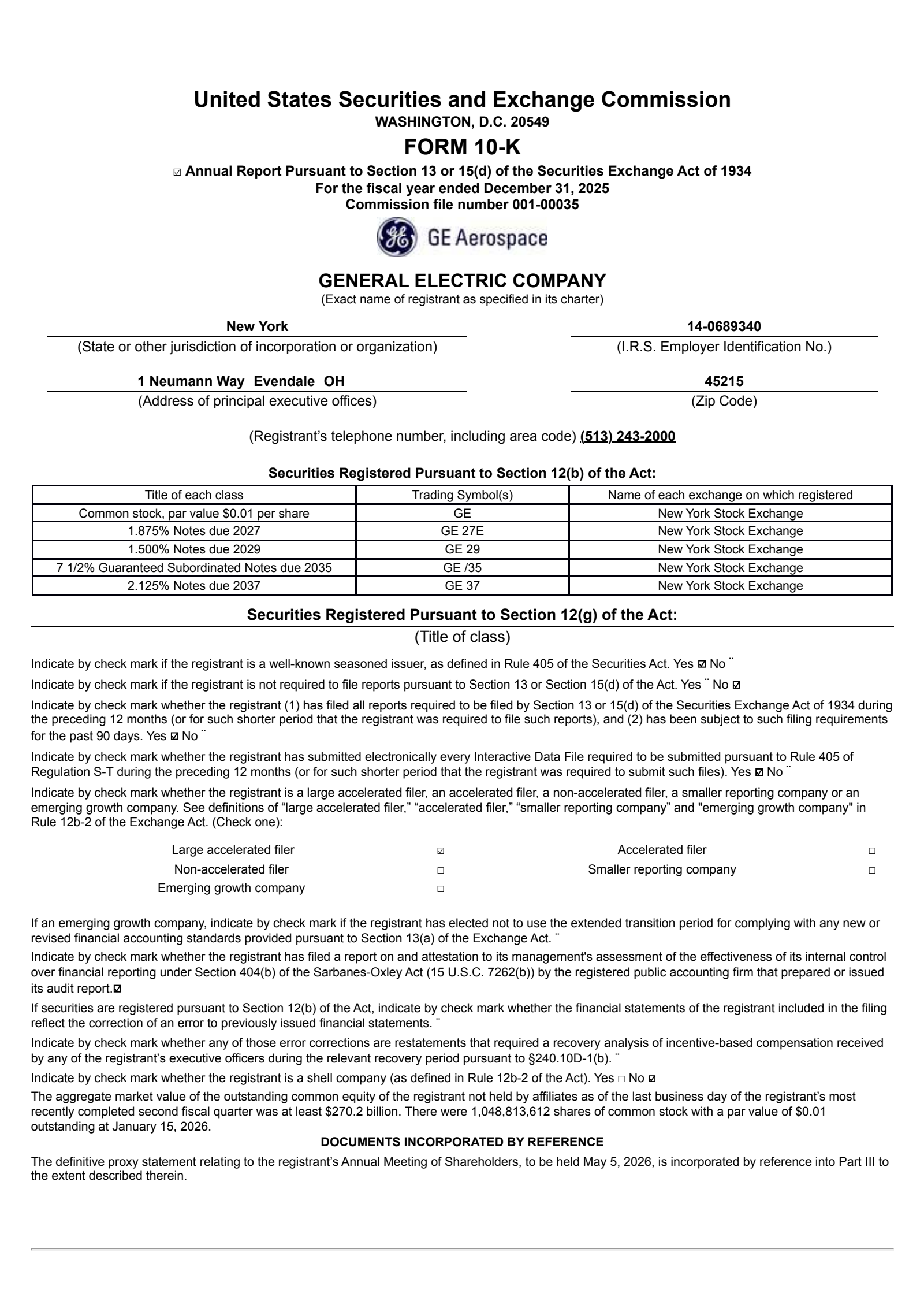 GE Aerospace's Q4 2025 Annual report
