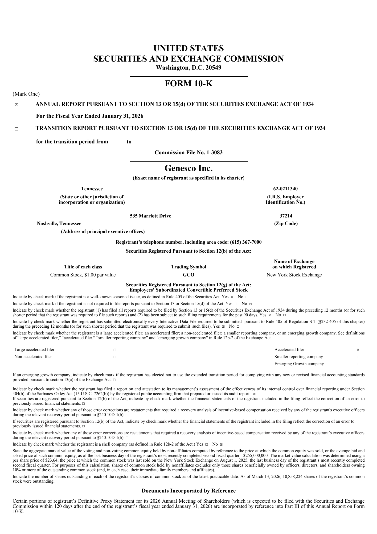 Genesco's Q4 2026 Annual report