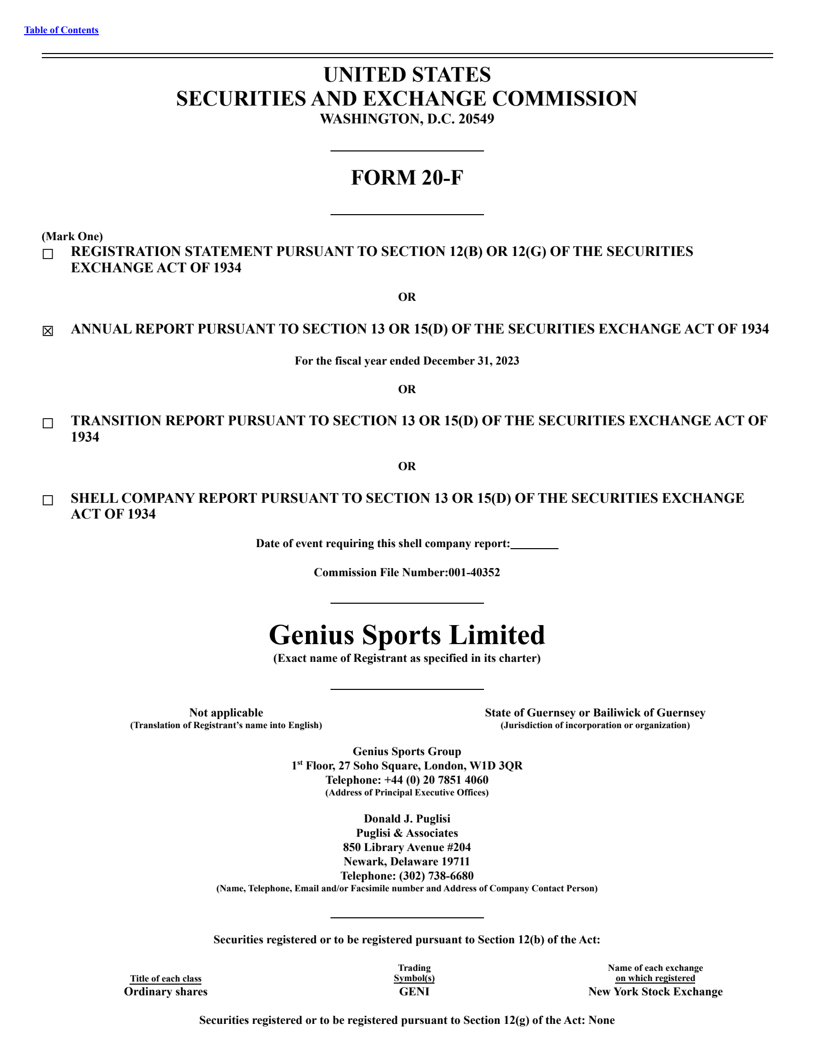 Genius Sports' Q4 2023 Annual Report