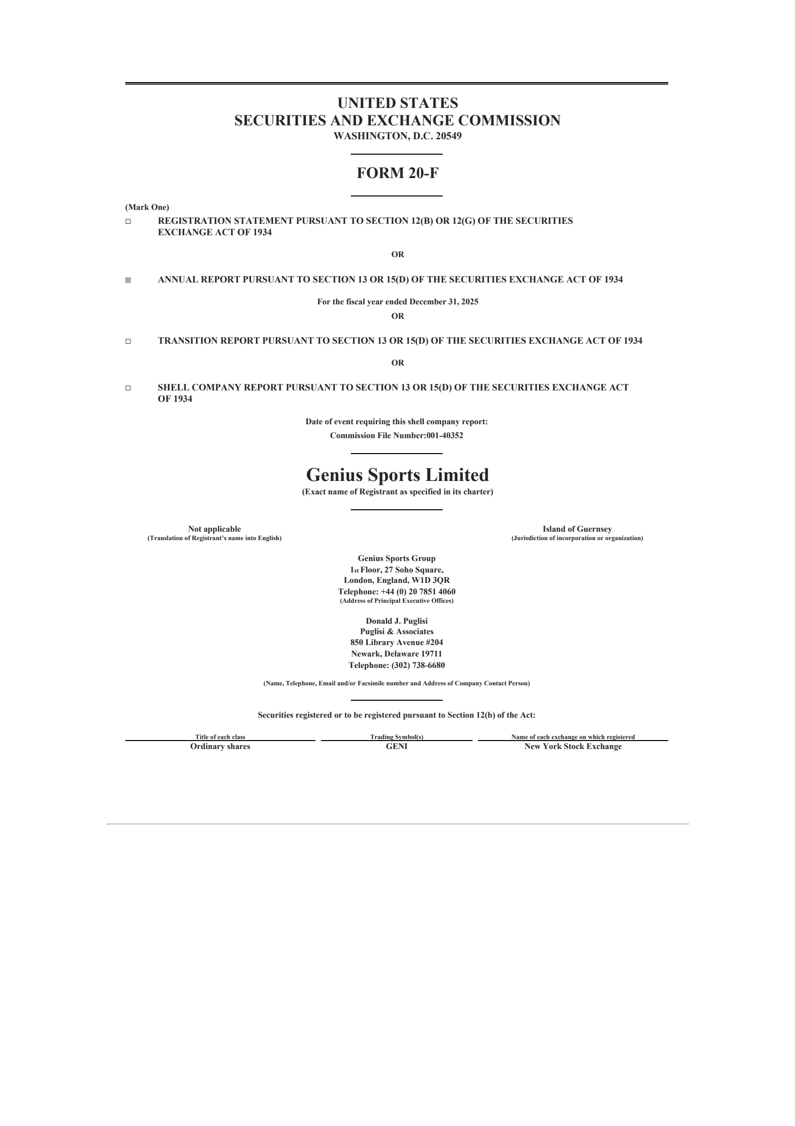 Genius Sports' Q4 2025 Annual report