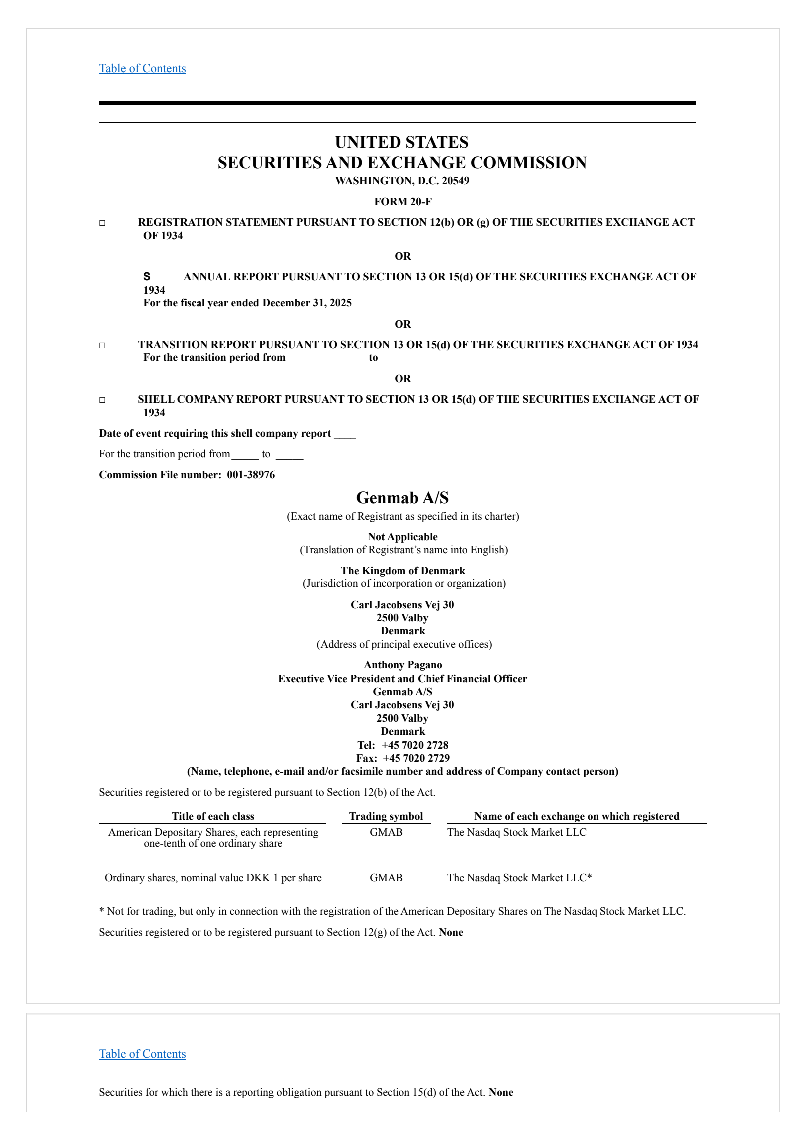 Genmab A/S's Q4 2025 Annual report