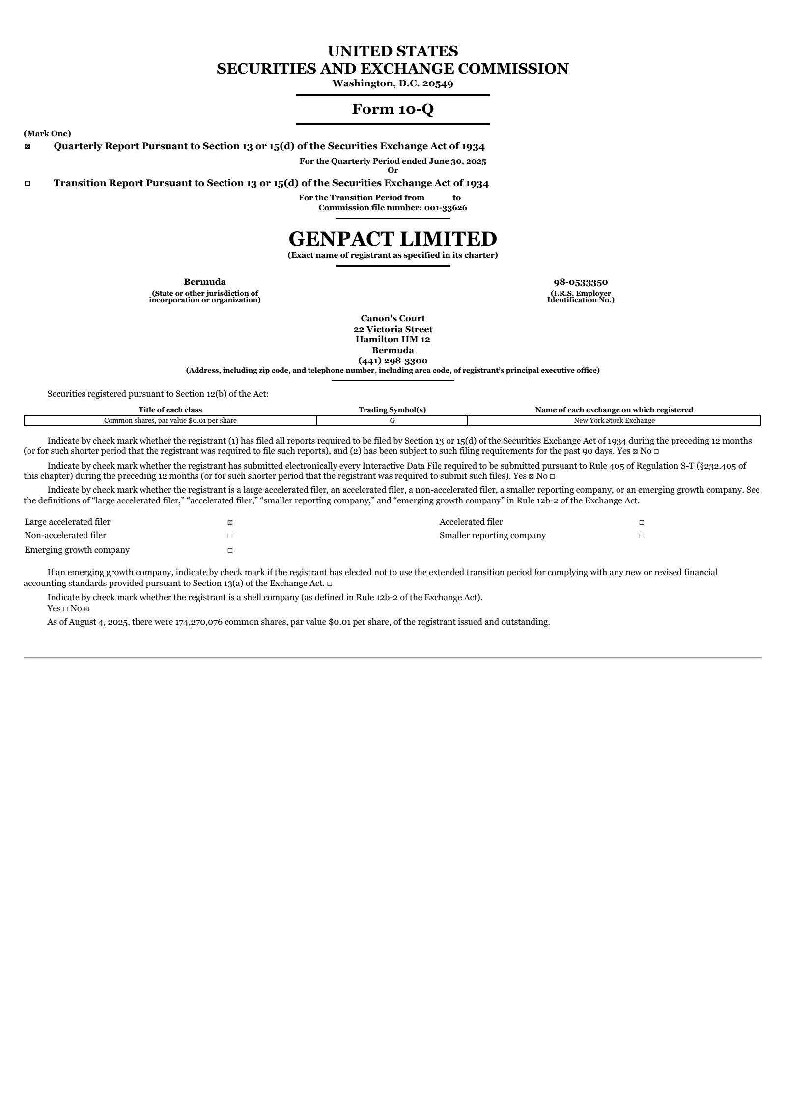 Genpact's Q2 2025 Quarterly report