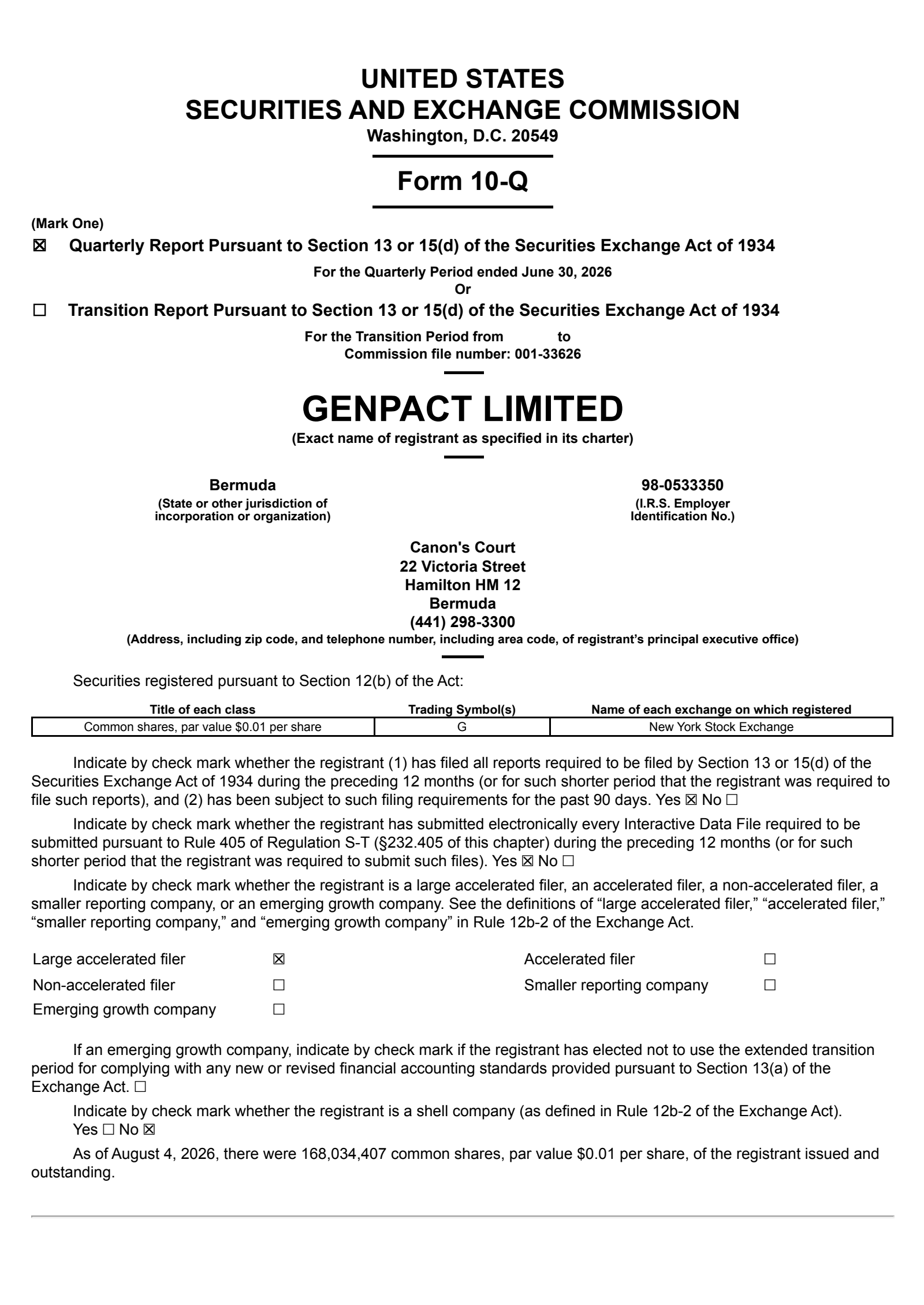 Genpact's Q2 2026 Quarterly report