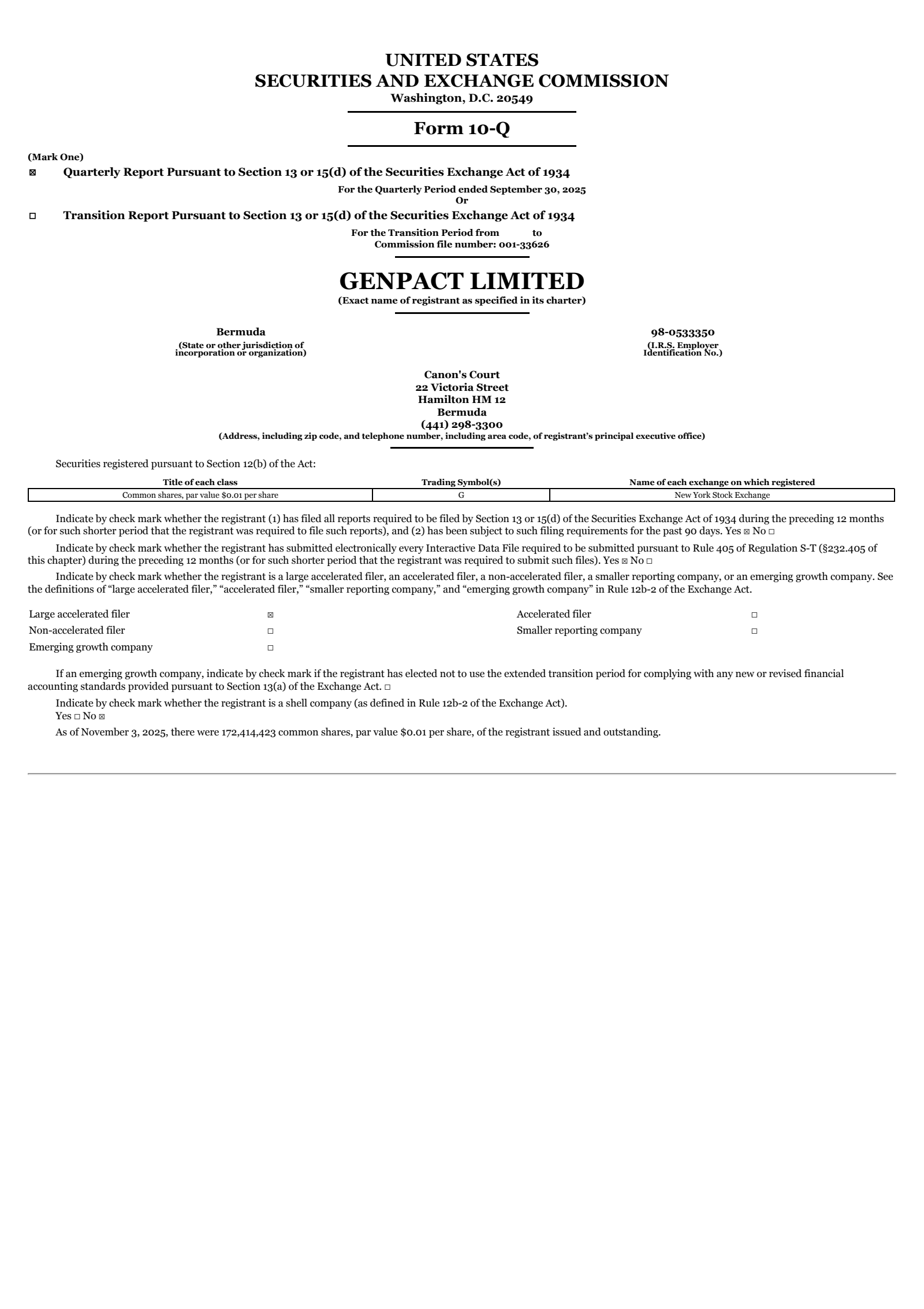 Genpact's Q3 2025 Quarterly Report