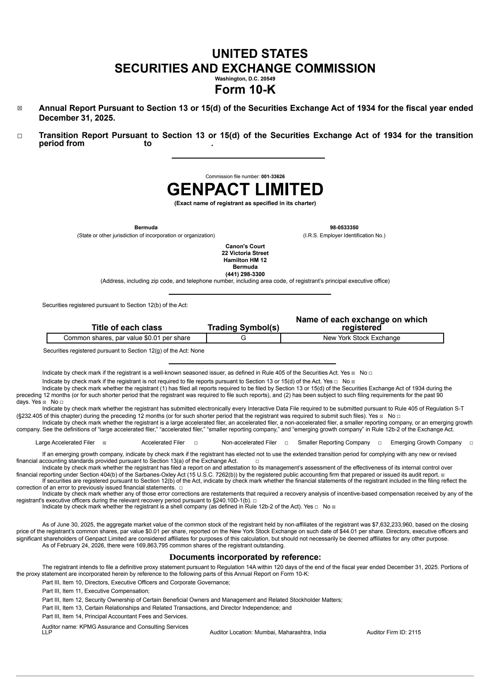 Genpact's Q4 2025 Annual report