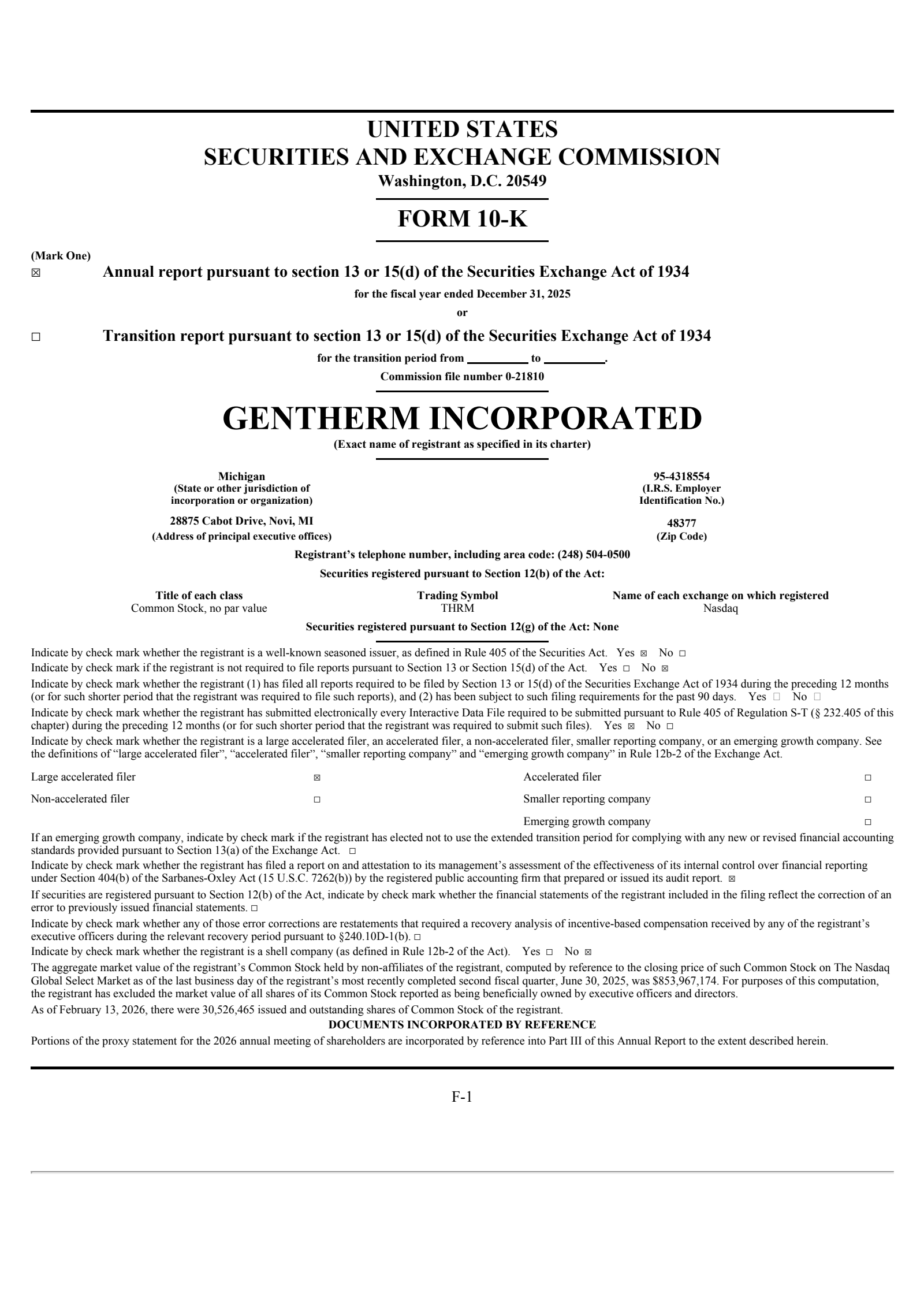 Gentherm's Q4 2025 Annual report