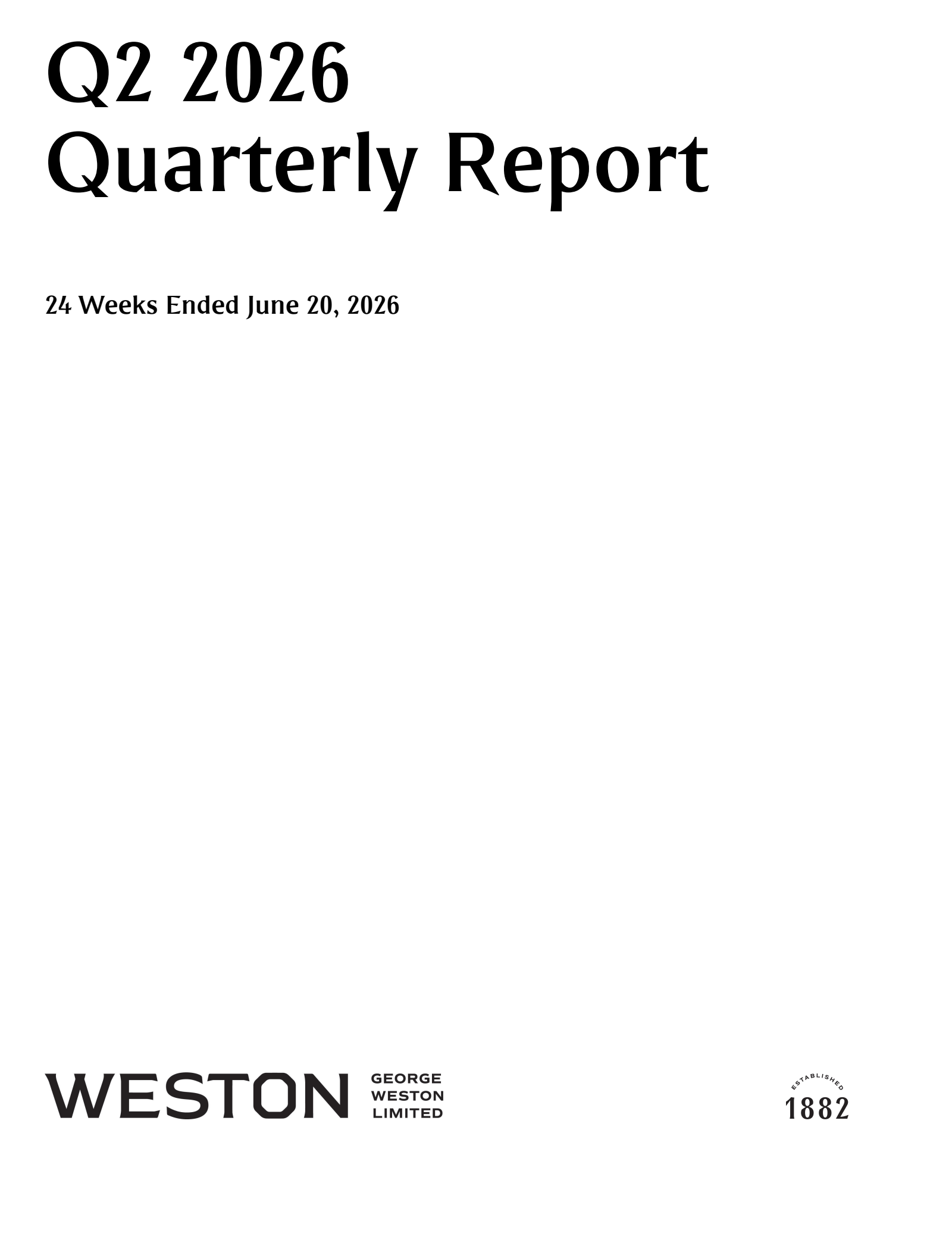 George Weston's Q2 2026 Interim report