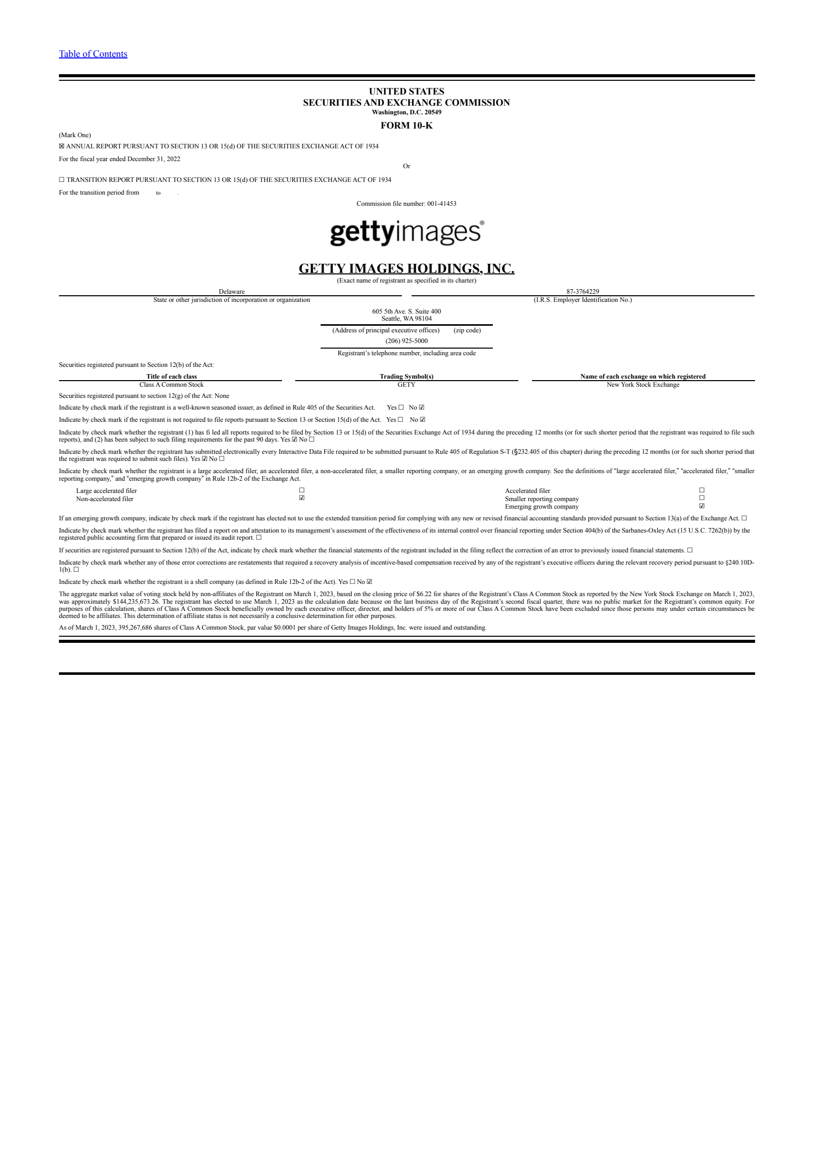 GETY Q4 2022 Earnings Report on 3/13/2023