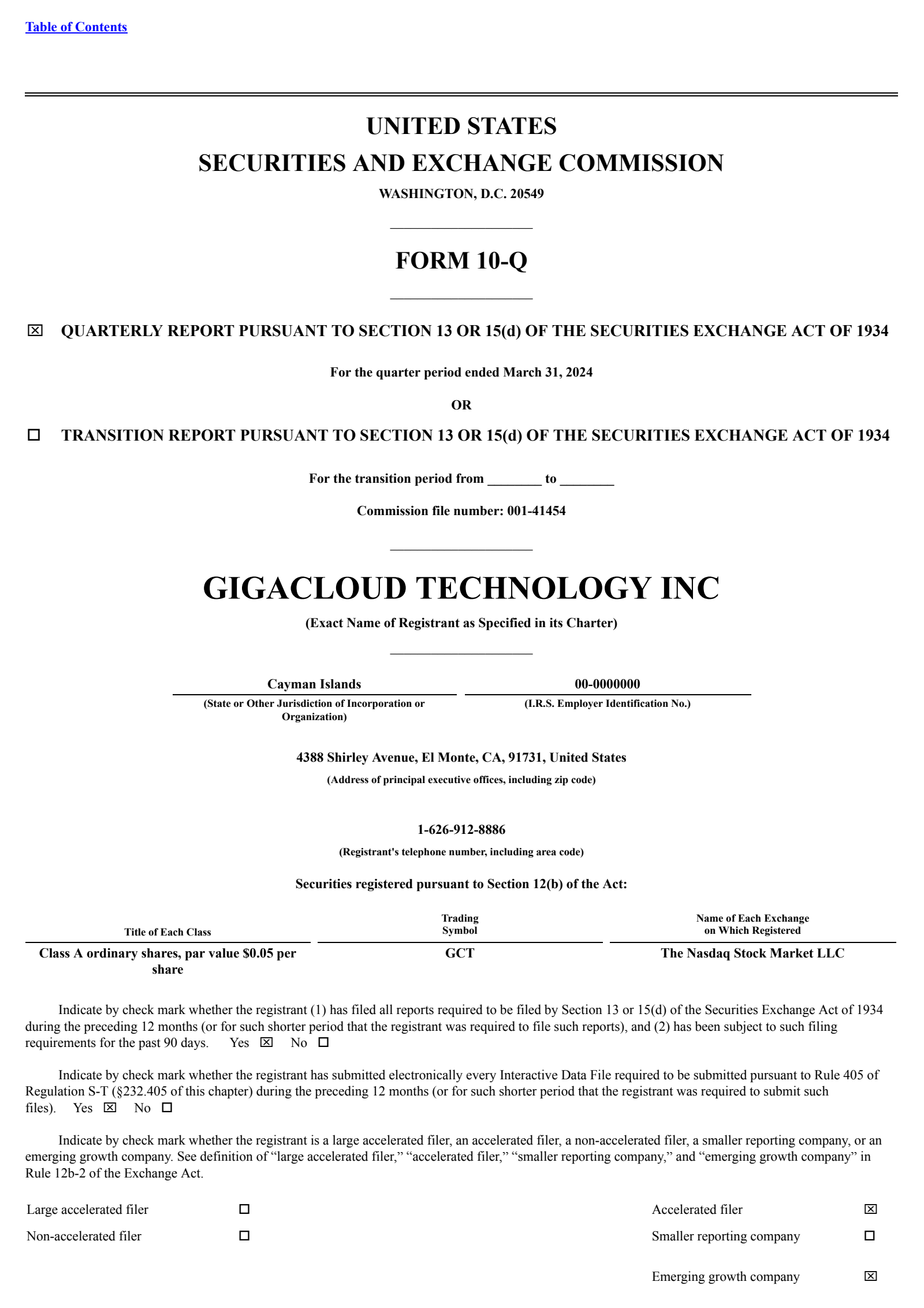 GigaCloud Technology's Q1 2024 Quarterly Report
