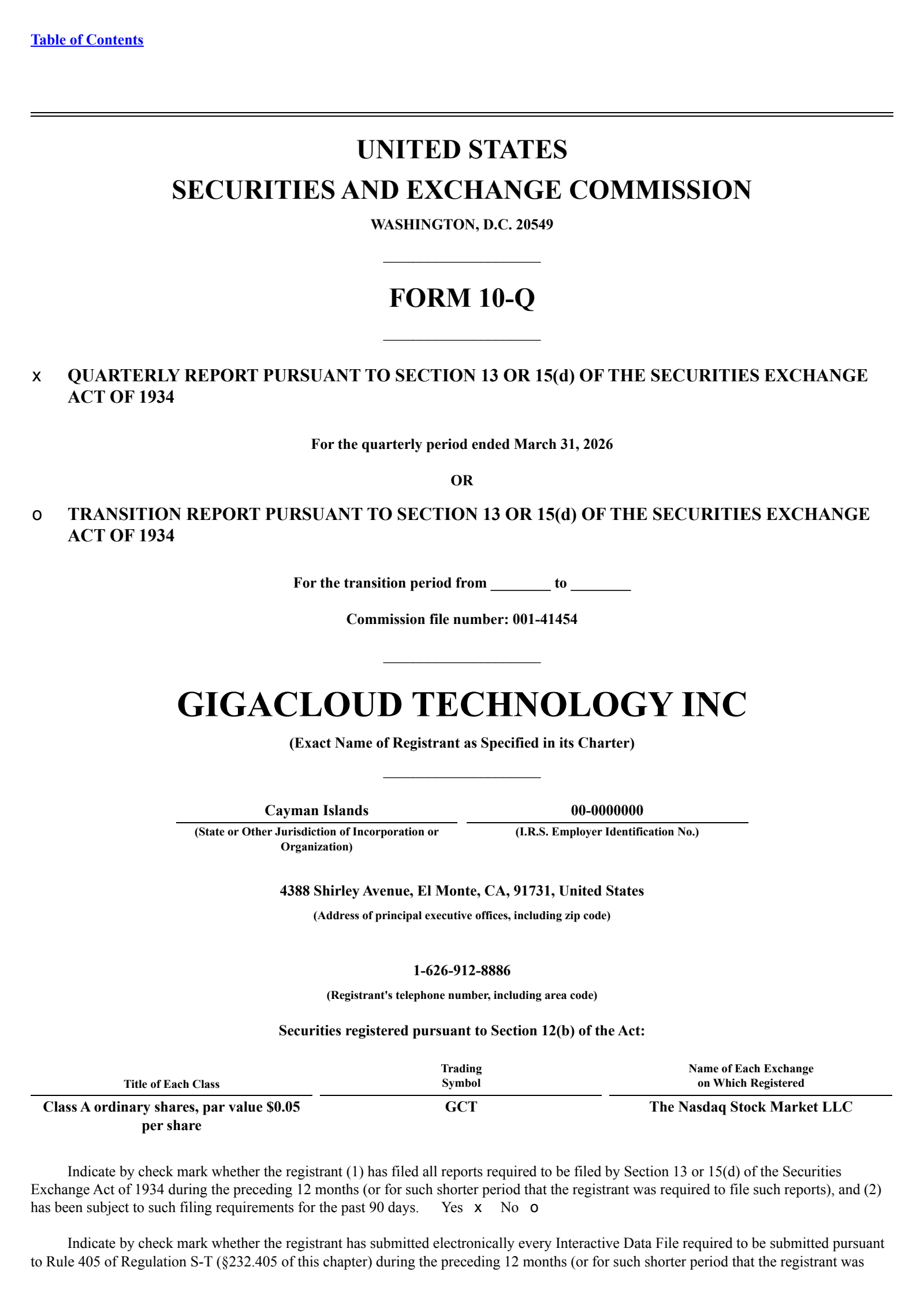 GigaCloud Technology's Q1 2026 Quarterly report