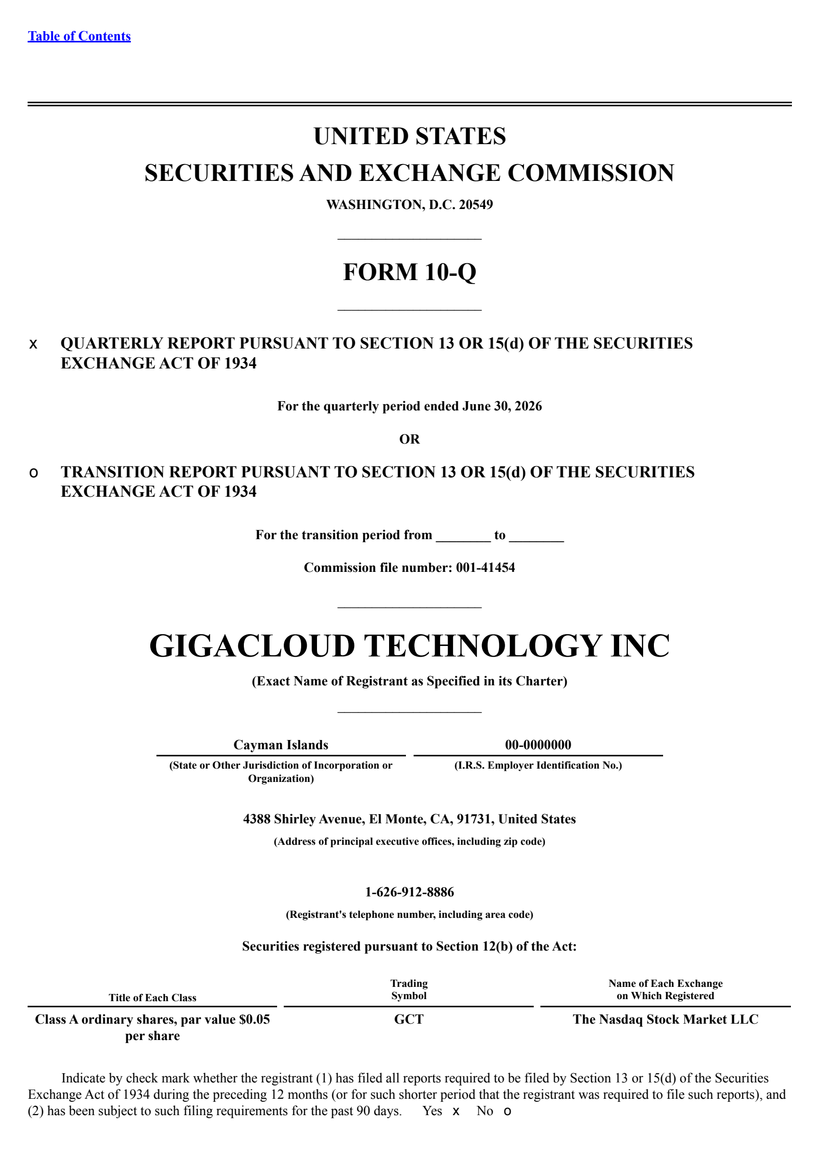 GigaCloud Technology's Q2 2026 Quarterly report