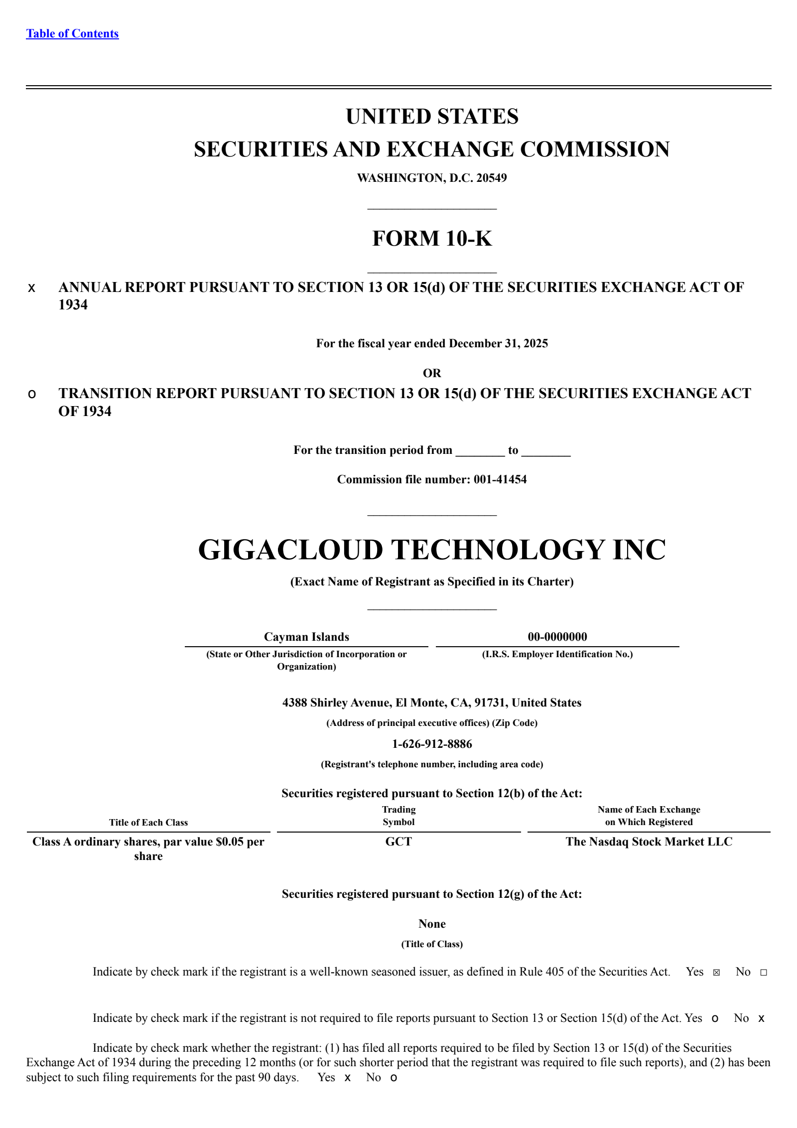GigaCloud Technology's Q4 2025 Annual report