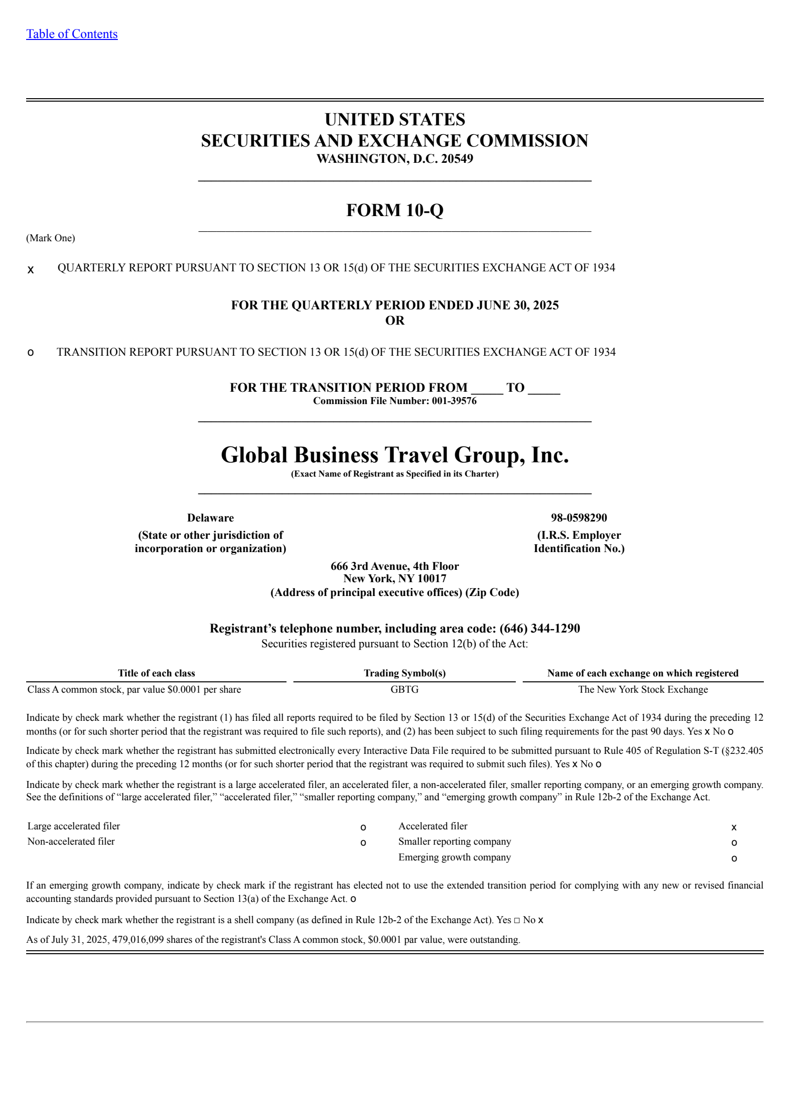 Global Business Travel Group's Q2 2025 Quarterly report